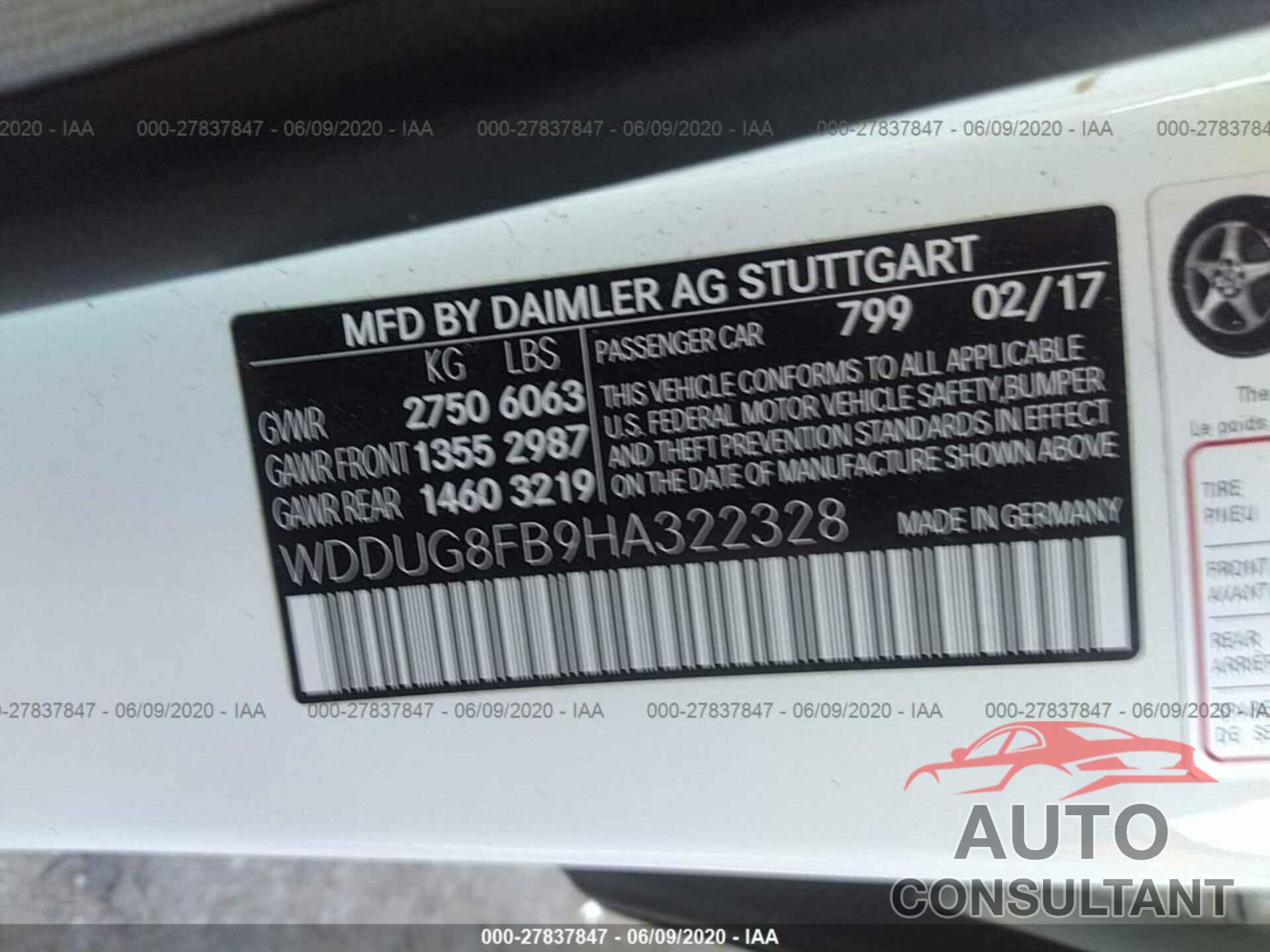 Mercedes-Benz S 2017 - WDDUG8FB9HA322328