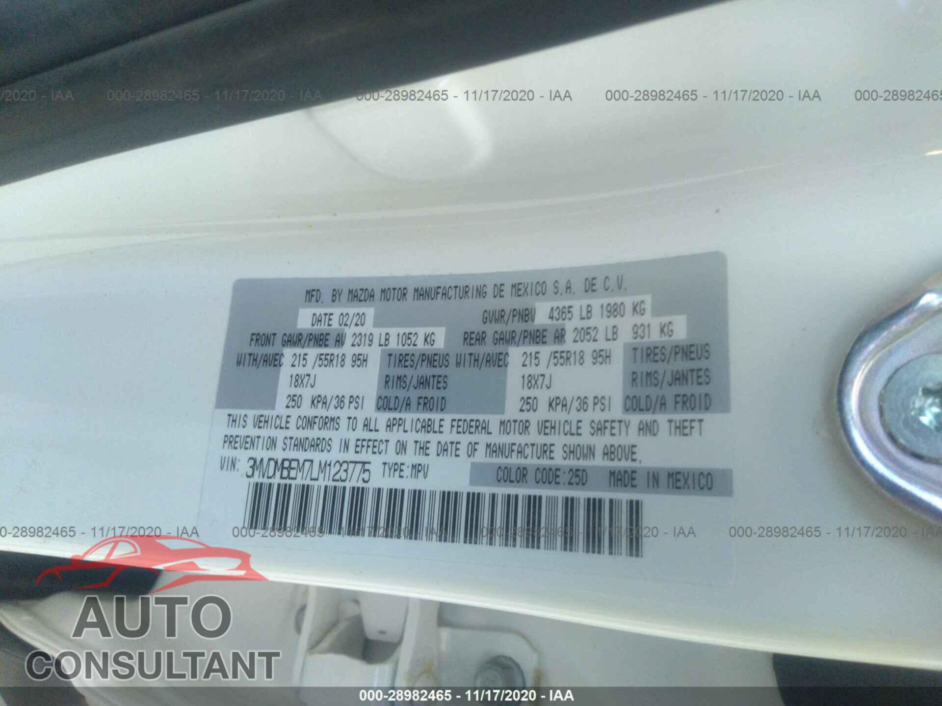MAZDA CX-30 2020 - 3MVDMBEM7LM123775