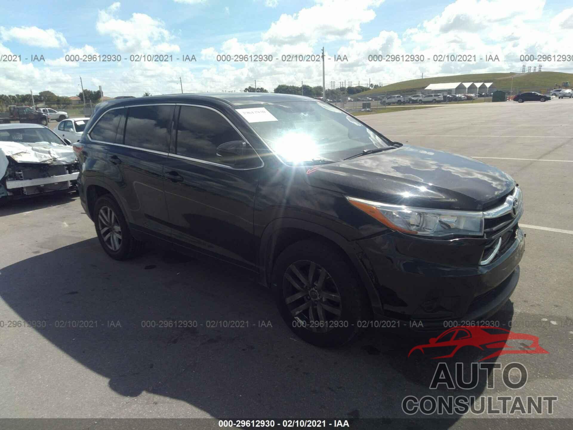 TOYOTA HIGHLANDER 2016 - 5TDZARFHXGS022231