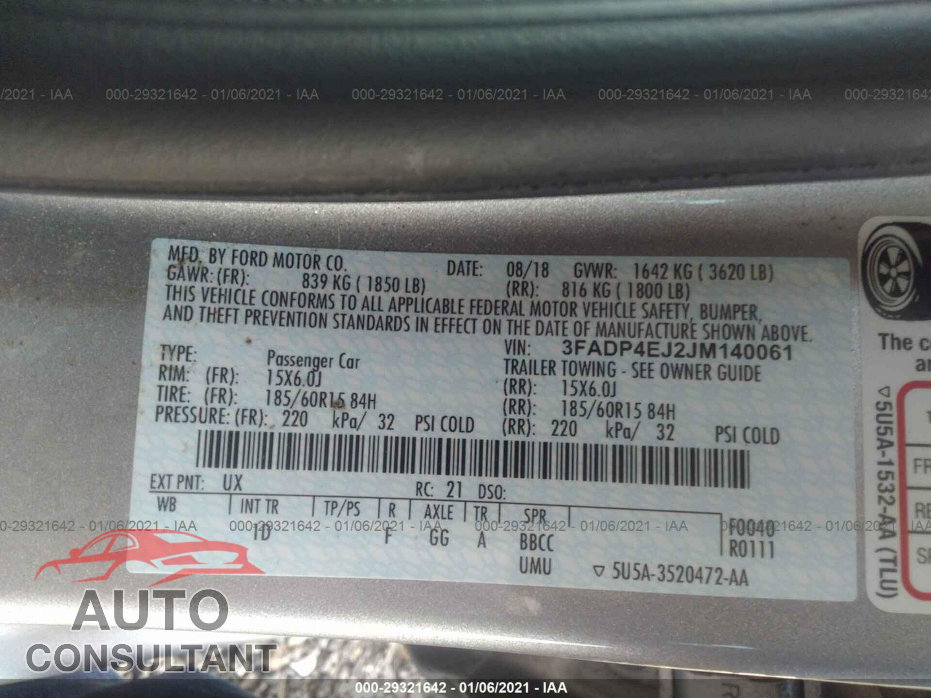 FORD FIESTA 2018 - 3FADP4EJ2JM140061