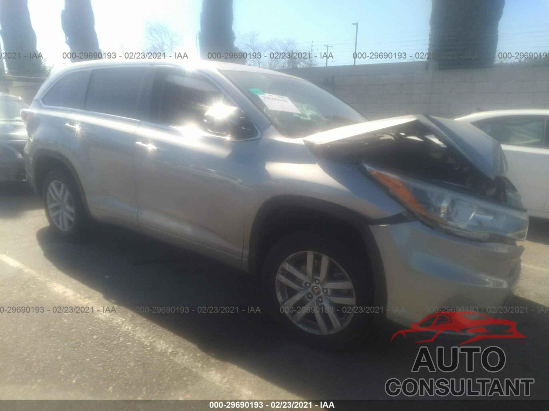 TOYOTA HIGHLANDER 2016 - 5TDZKRFH3GS141526