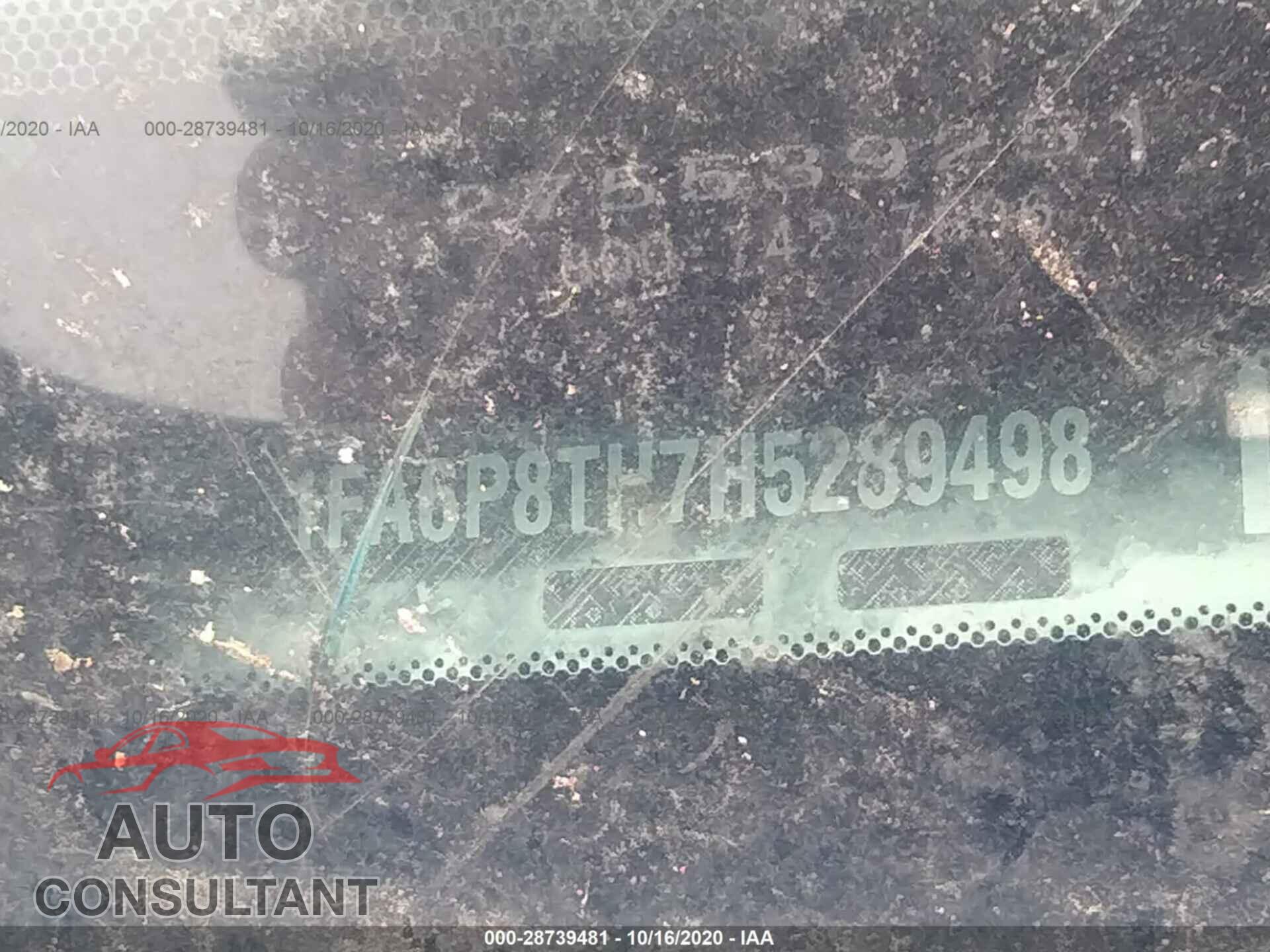 FORD MUSTANG 2017 - 1FA6P8TH7H5289498