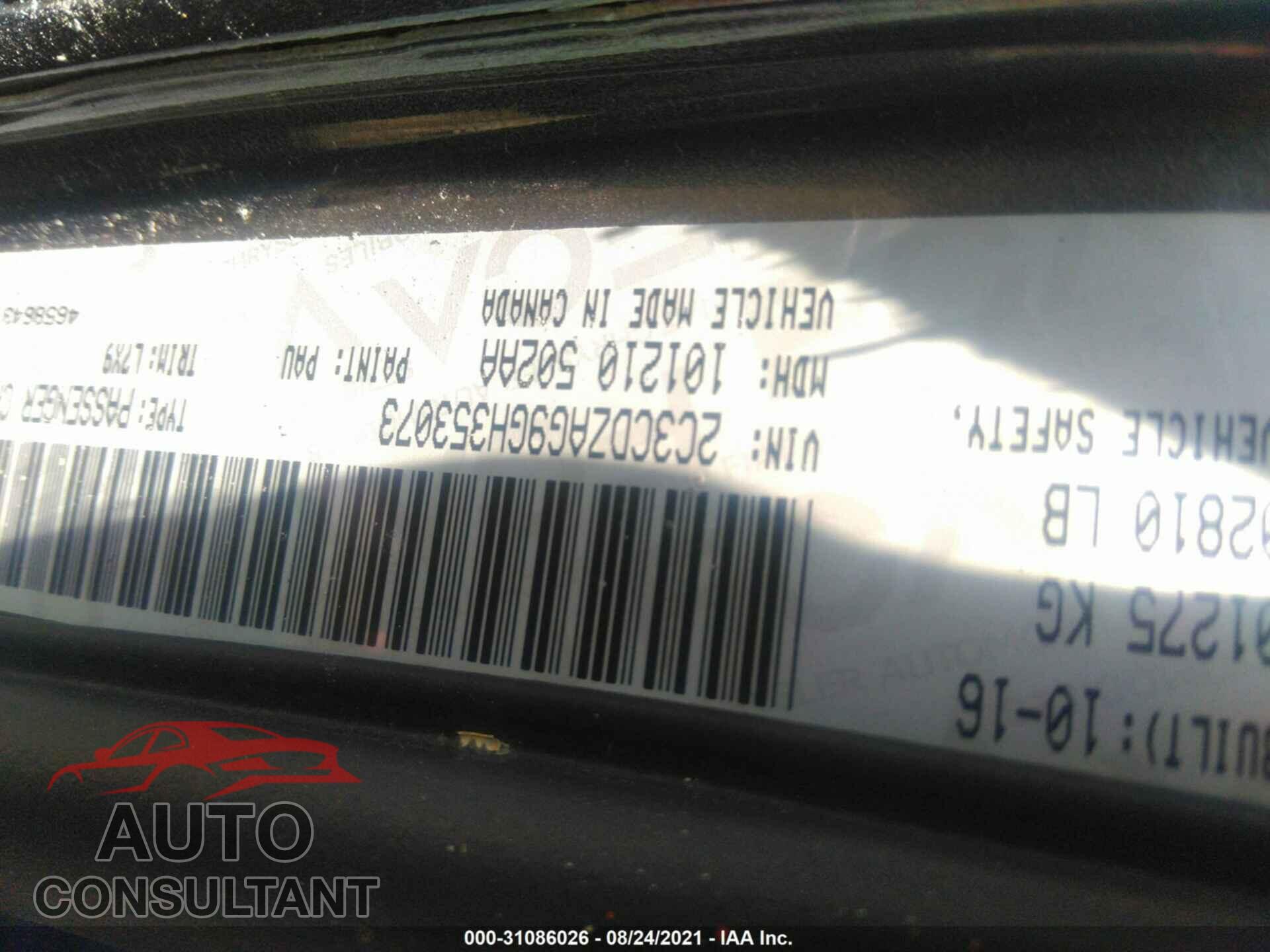 DODGE CHALLENGER 2016 - 2C3CDZAG9GH353073