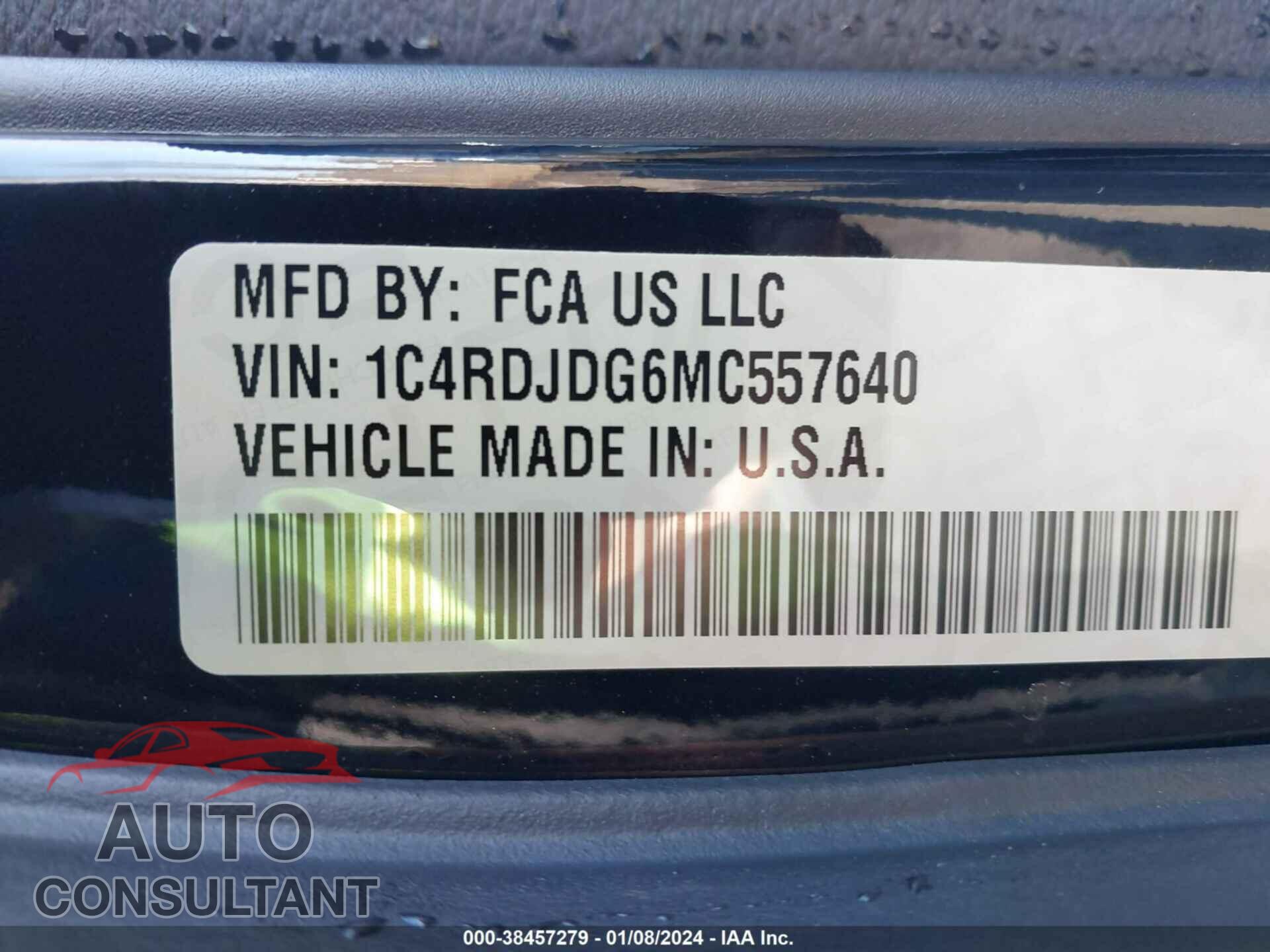 DODGE DURANGO 2021 - 1C4RDJDG6MC557640