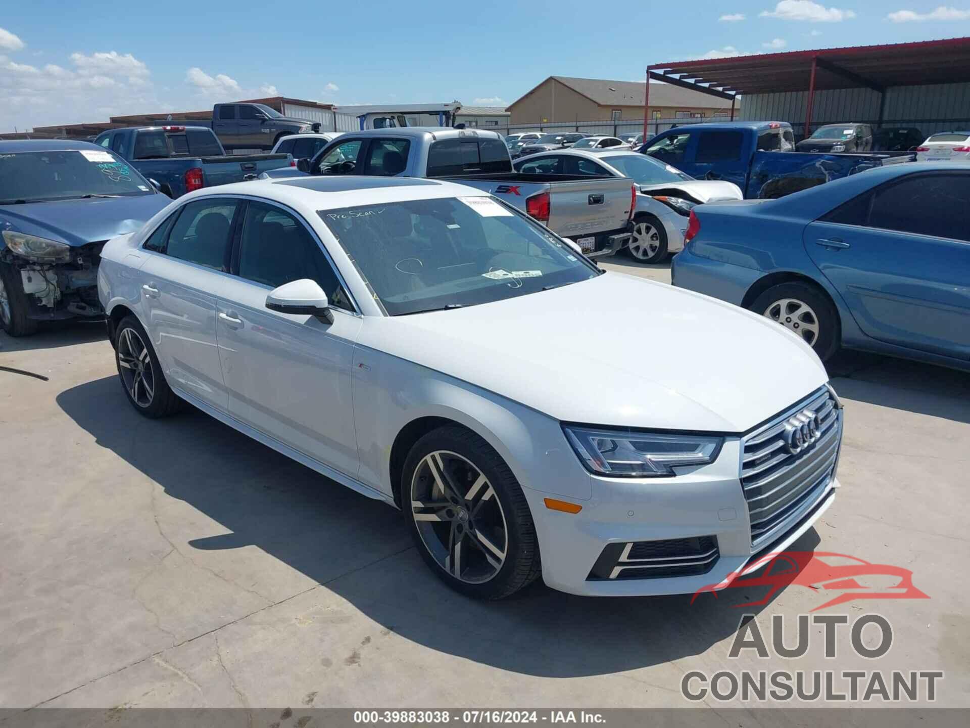 AUDI A4 2017 - WAUENAF45HN032865