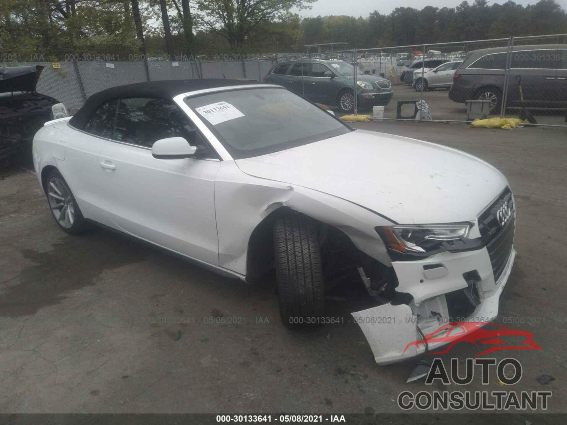 AUDI A5 CABRIOLET 2017 - WAUD2AFH3HN004022
