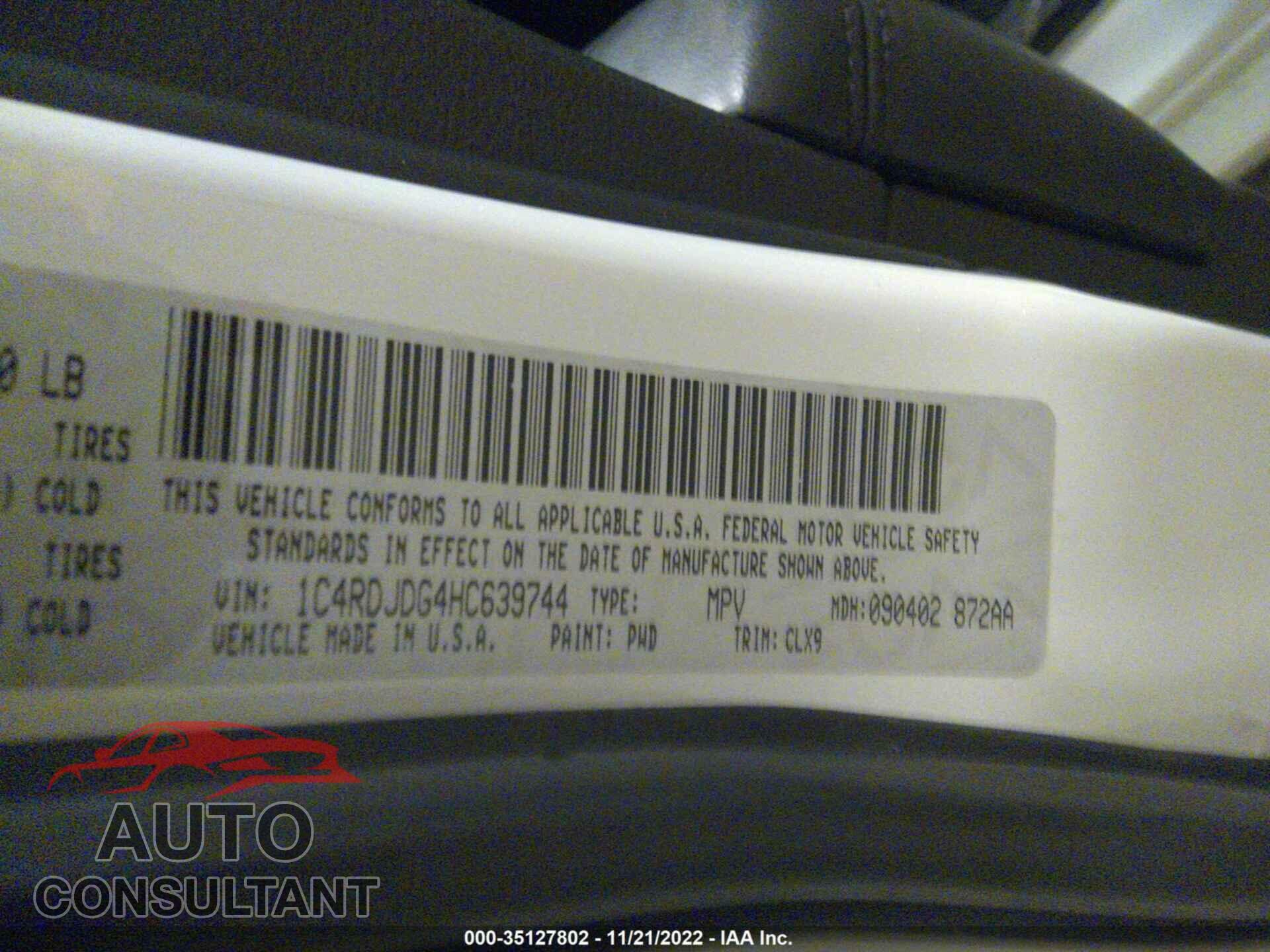 DODGE DURANGO 2017 - 1C4RDJDG4HC639744