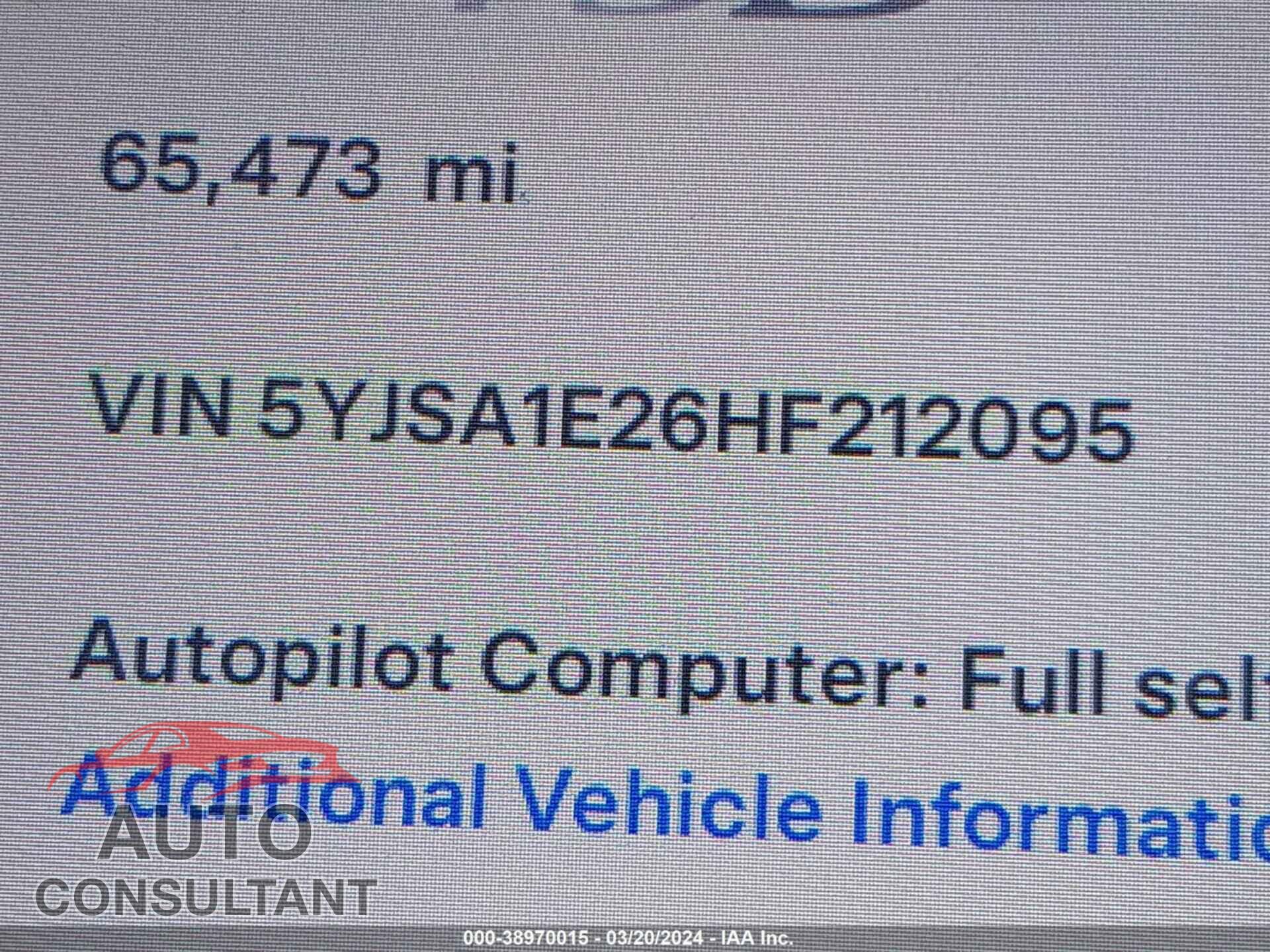 TESLA MODEL S 2017 - 5YJSA1E26HF212095