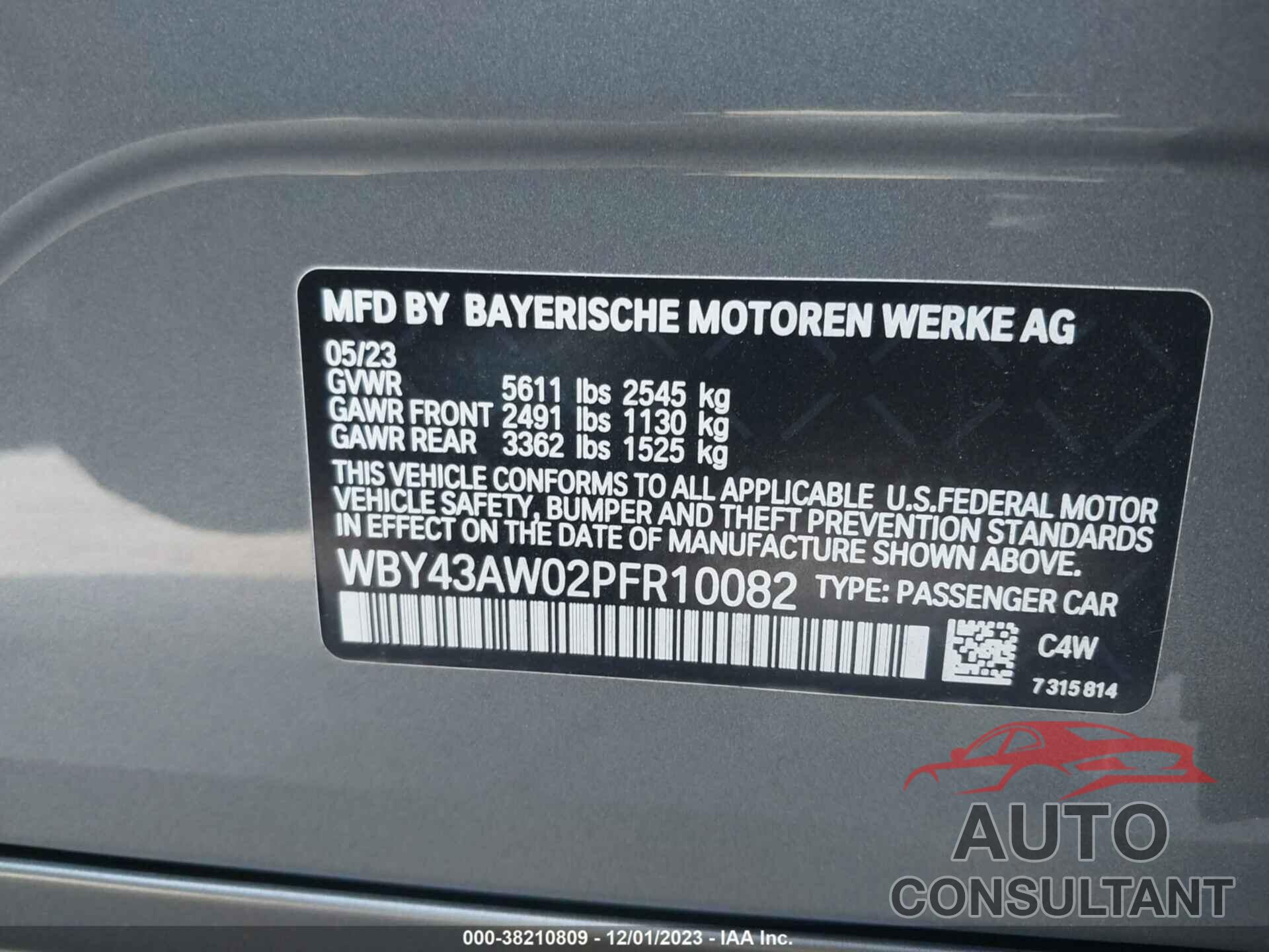 BMW I4 2023 - WBY43AW02PFR10082