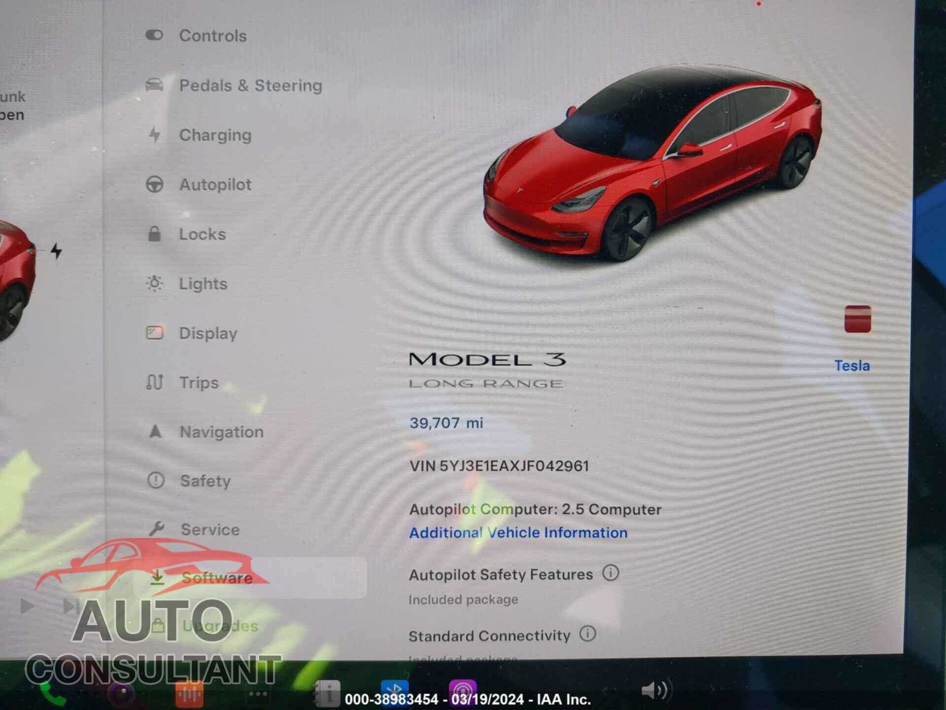 TESLA MODEL 3 2018 - 5YJ3E1EAXJF042961