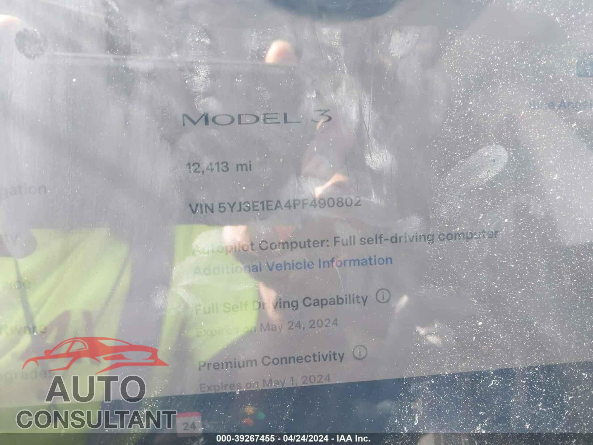 TESLA MODEL 3 2023 - 5YJ3E1EA4PF490802