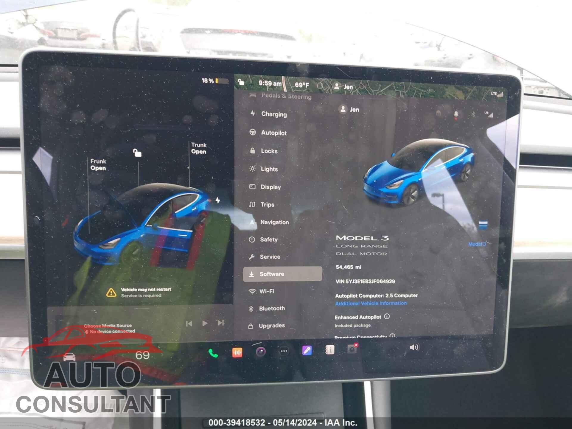 TESLA MODEL 3 2018 - 5YJ3E1EB2JF064929