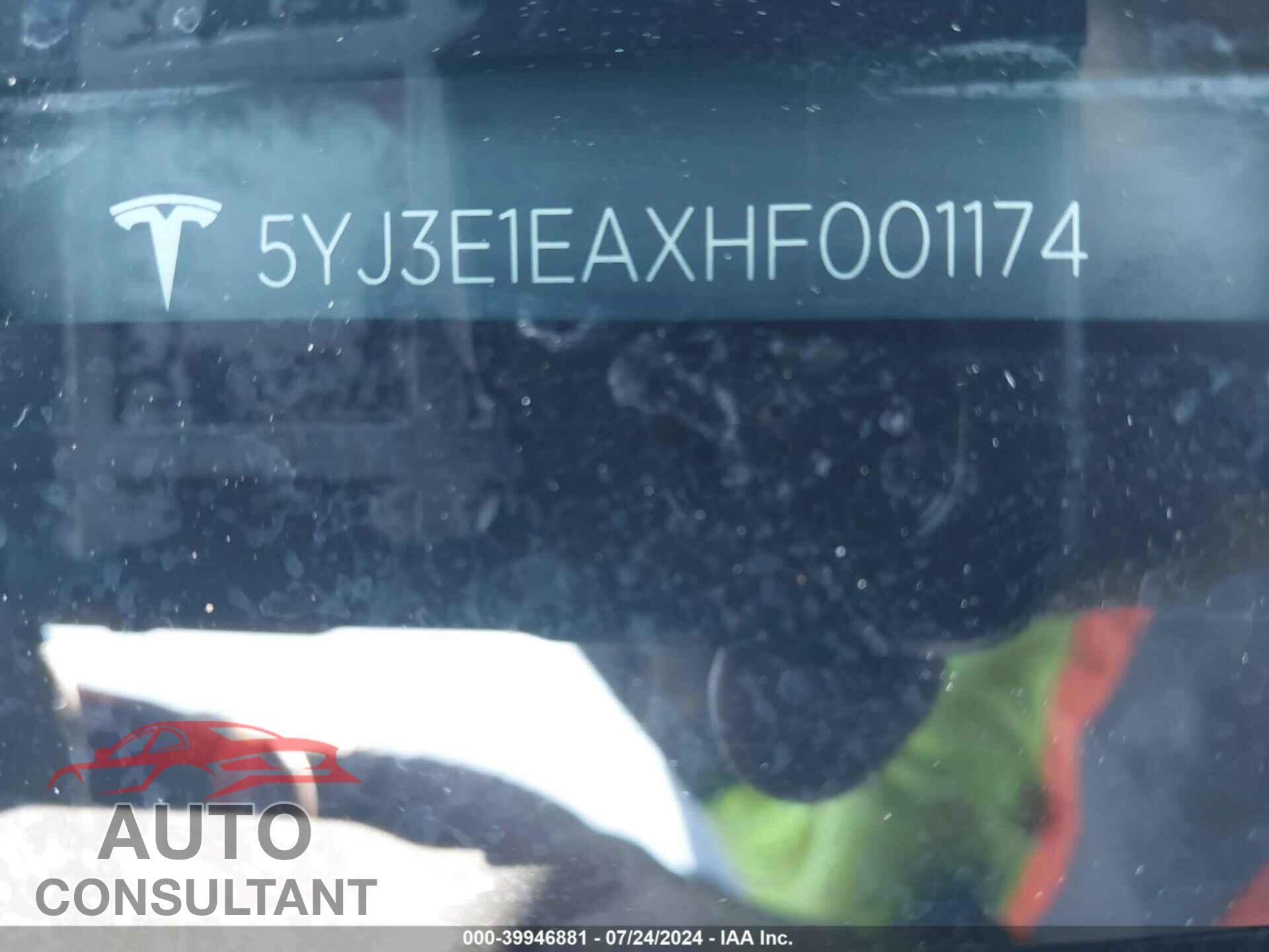 TESLA MODEL 3 2017 - 5YJ3E1EAXHF001174