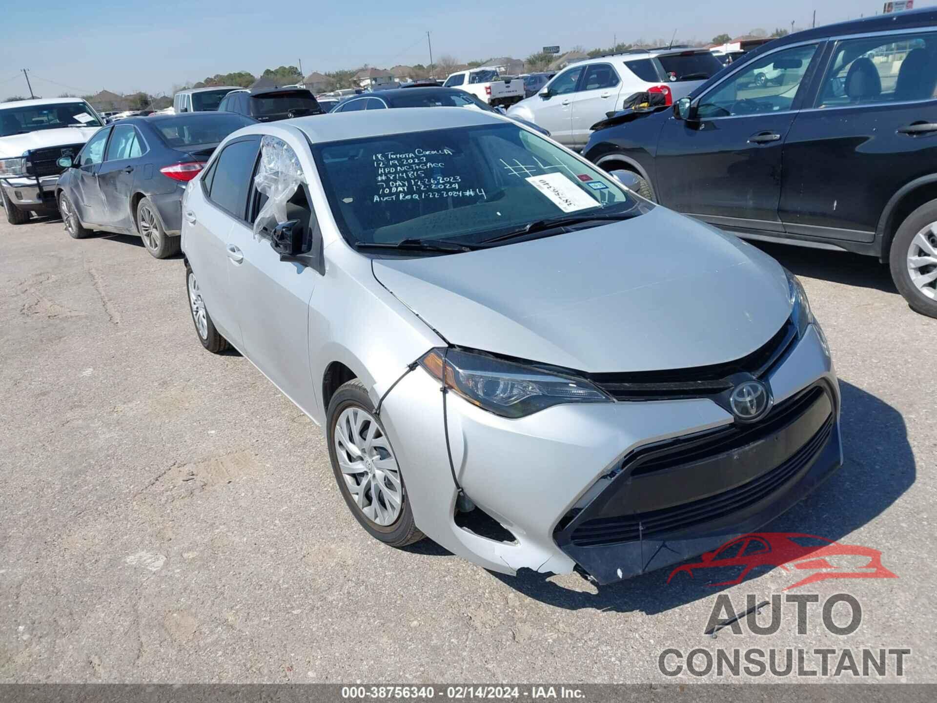 TOYOTA COROLLA 2018 - 5YFBURHE0JP835069