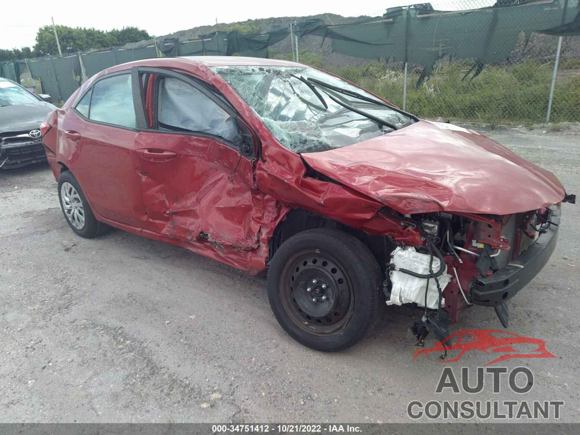 TOYOTA COROLLA 2019 - 2T1BURHE5KC171479