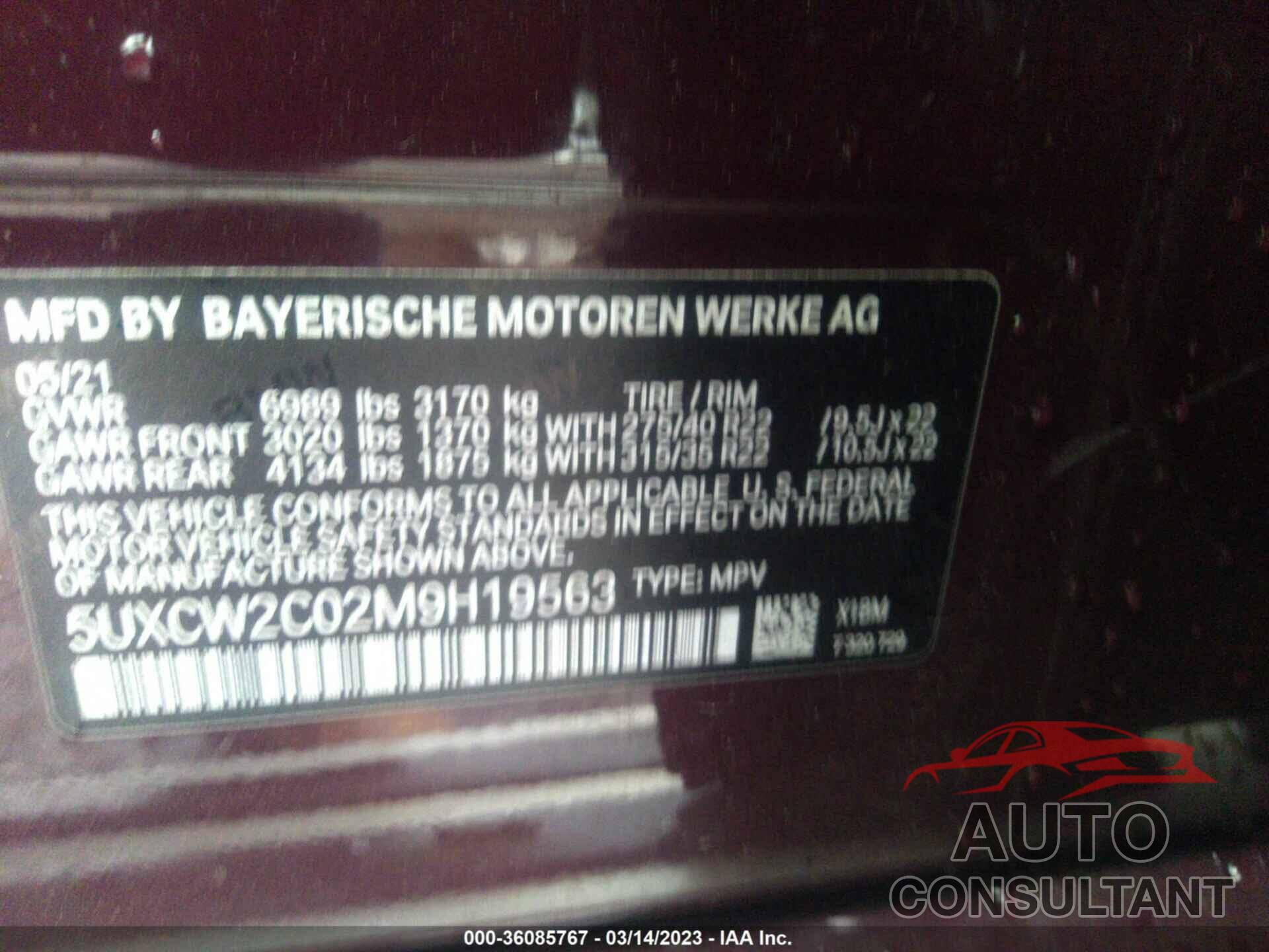 BMW X7 2021 - 5UXCW2C02M9H19563