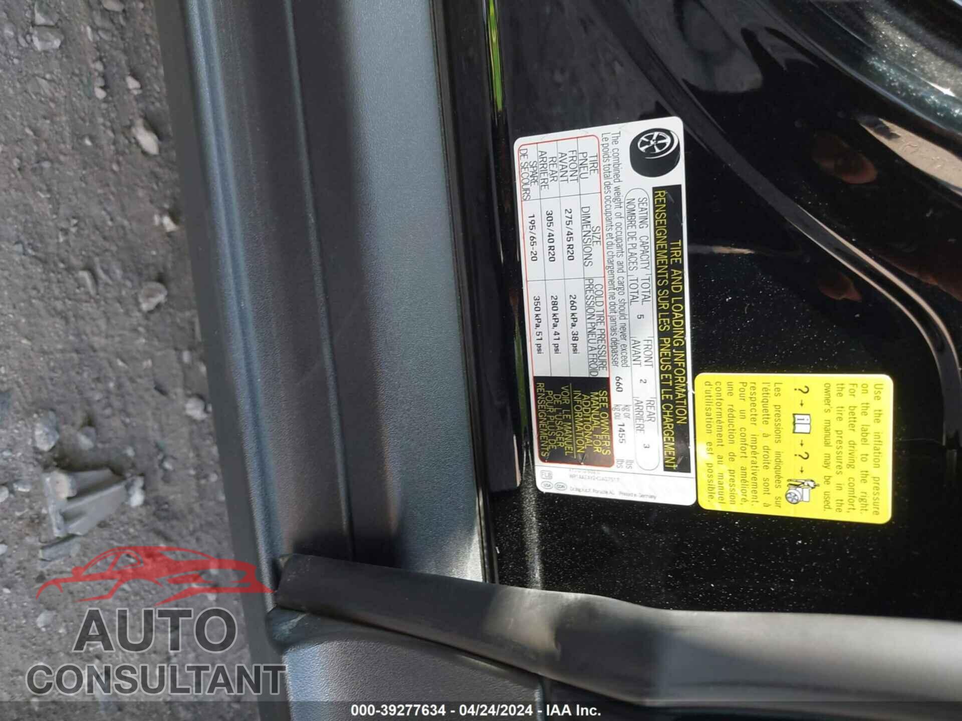 PORSCHE CAYENNE 2019 - WP1AA2AY2KDA07317