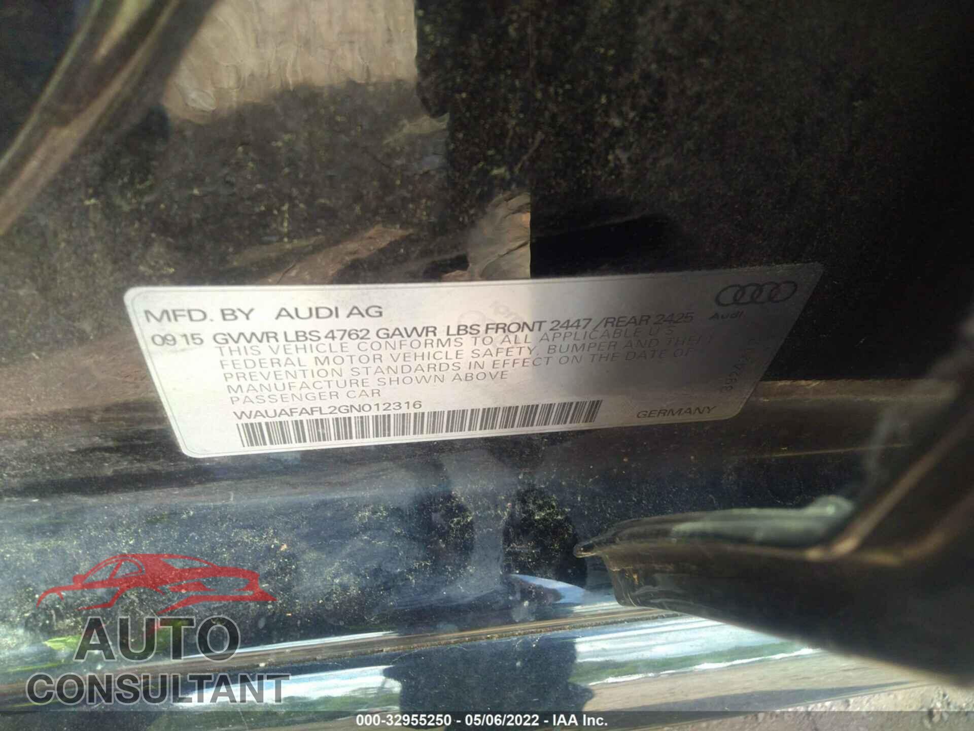 AUDI A4 2016 - WAUAFAFL2GN012316