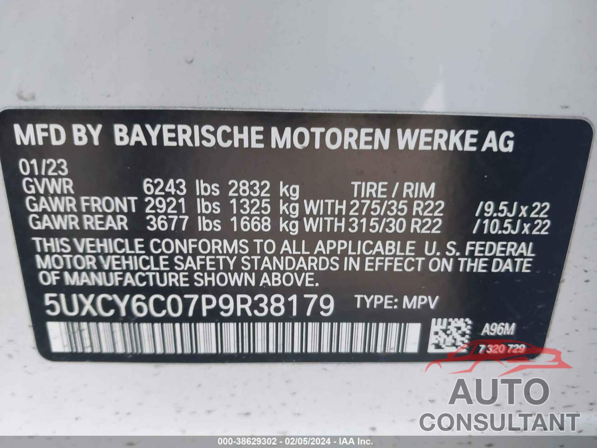 BMW X6 2023 - 5UXCY6C07P9R38179