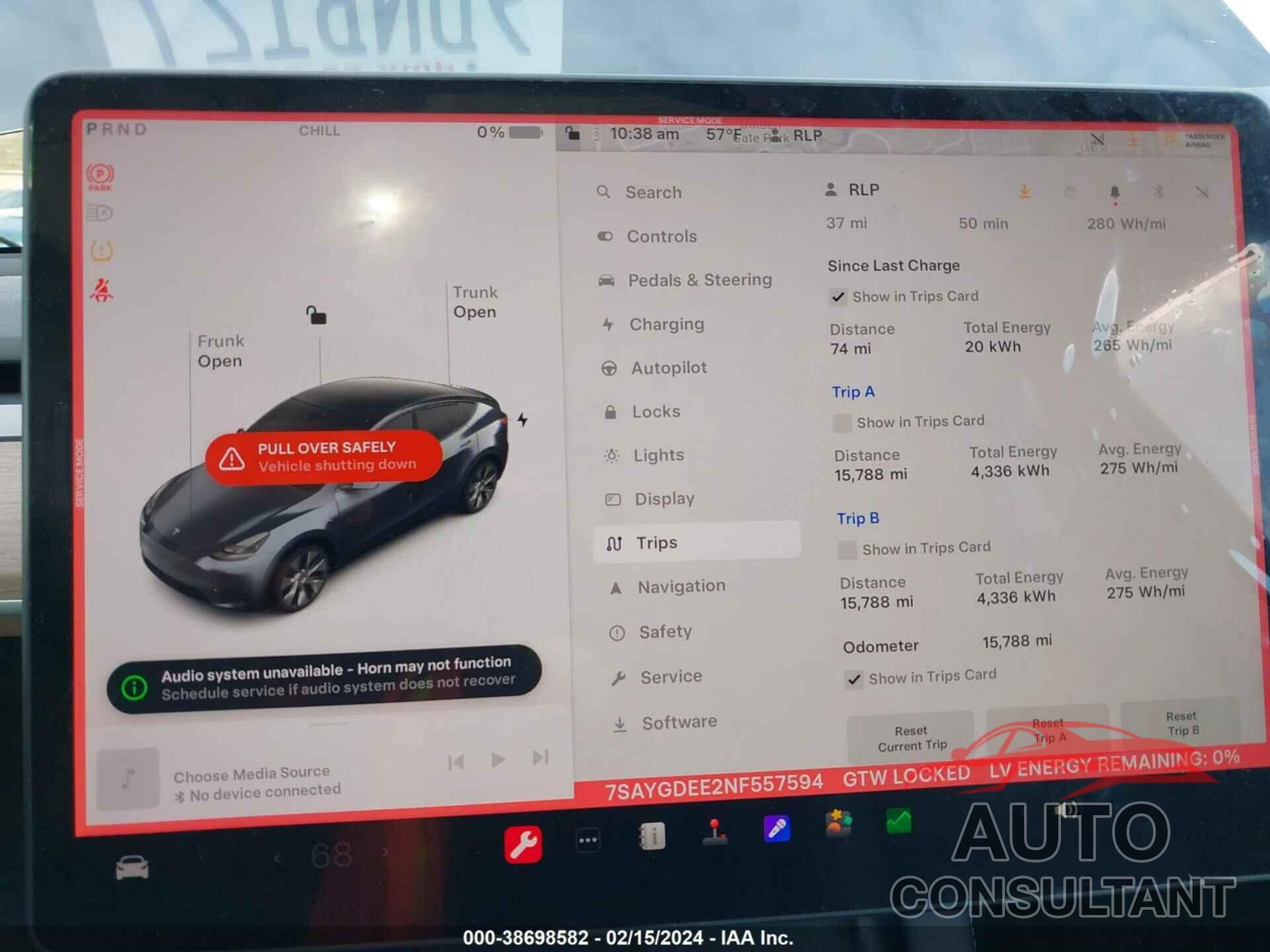 TESLA MODEL Y 2022 - 7SAYGDEE2NF557594