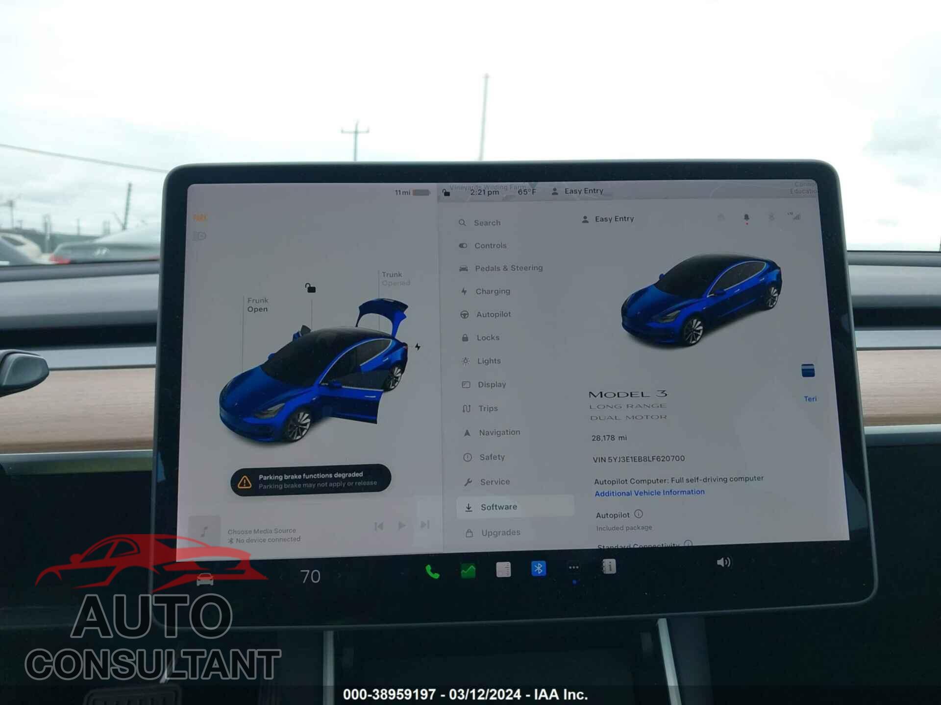 TESLA MODEL 3 2020 - 5YJ3E1EB8LF620700