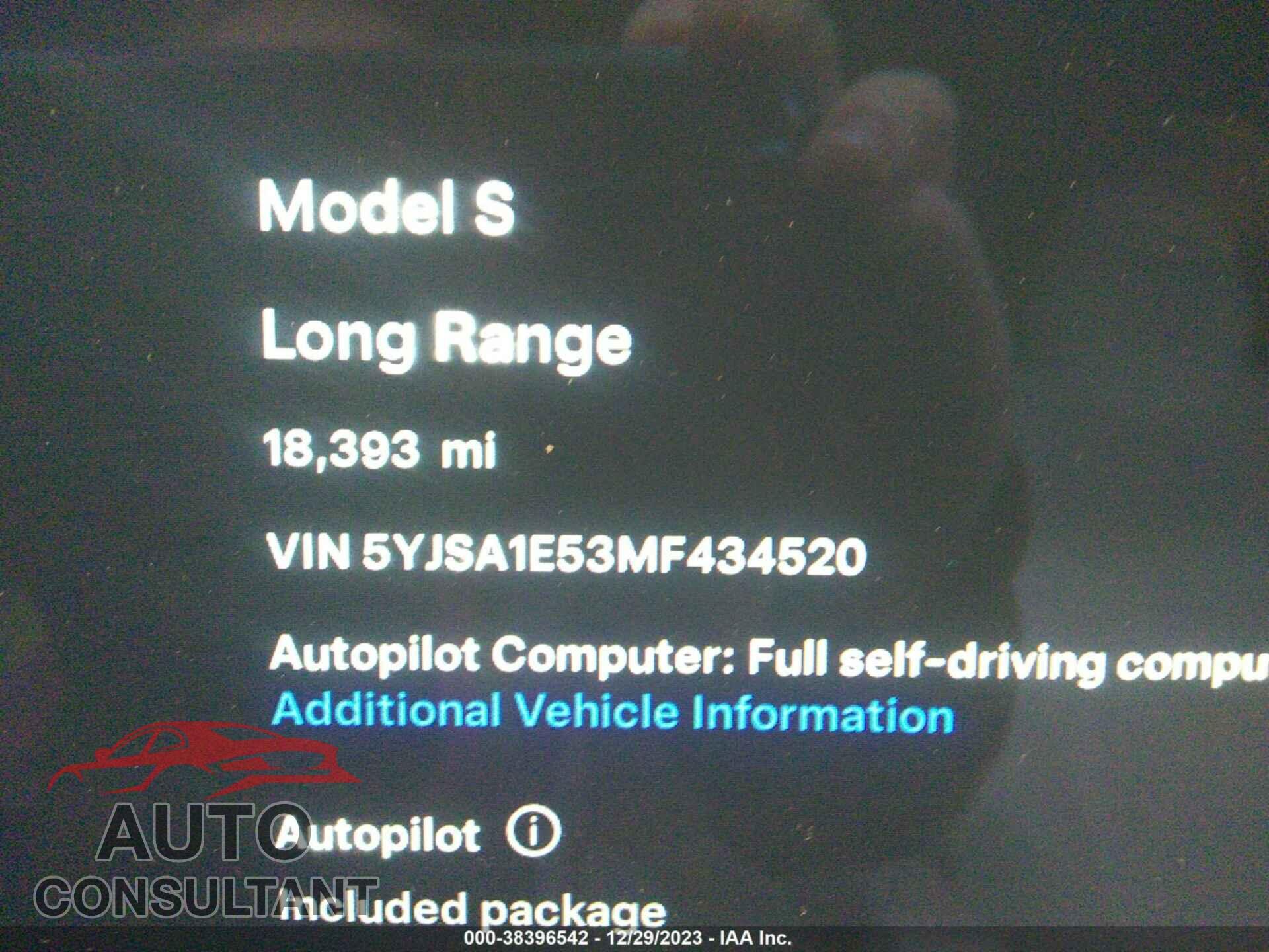 TESLA MODEL S 2021 - 5YJSA1E53MF434520