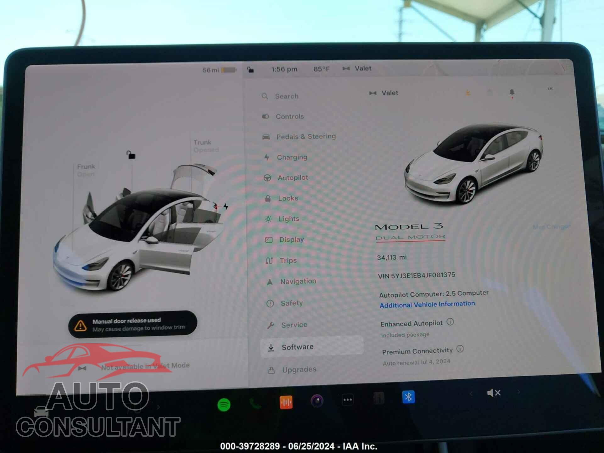 TESLA MODEL 3 2018 - 5YJ3E1EB4JF081375