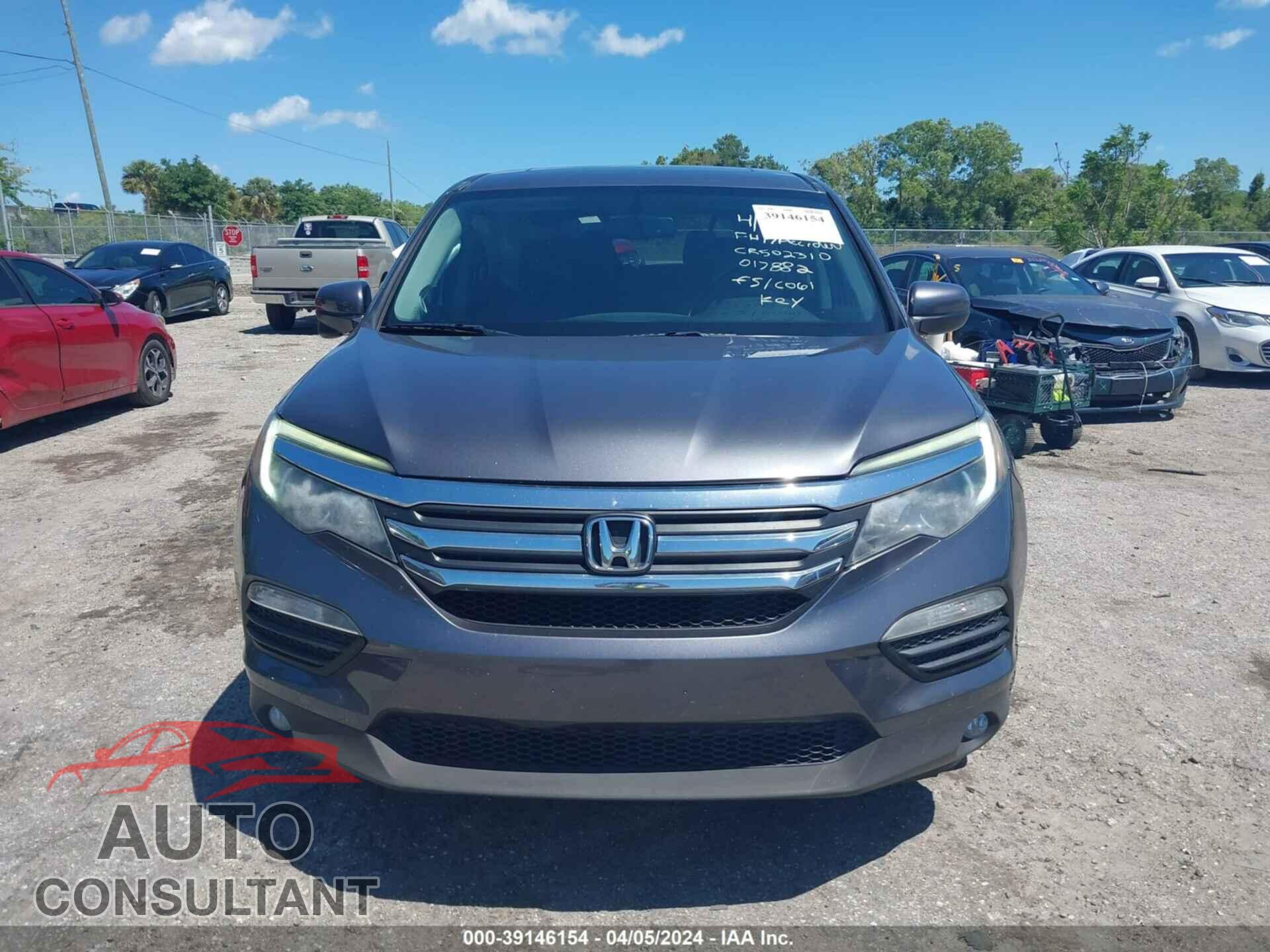 HONDA PILOT 2017 - 5FNYF6H59HB017882