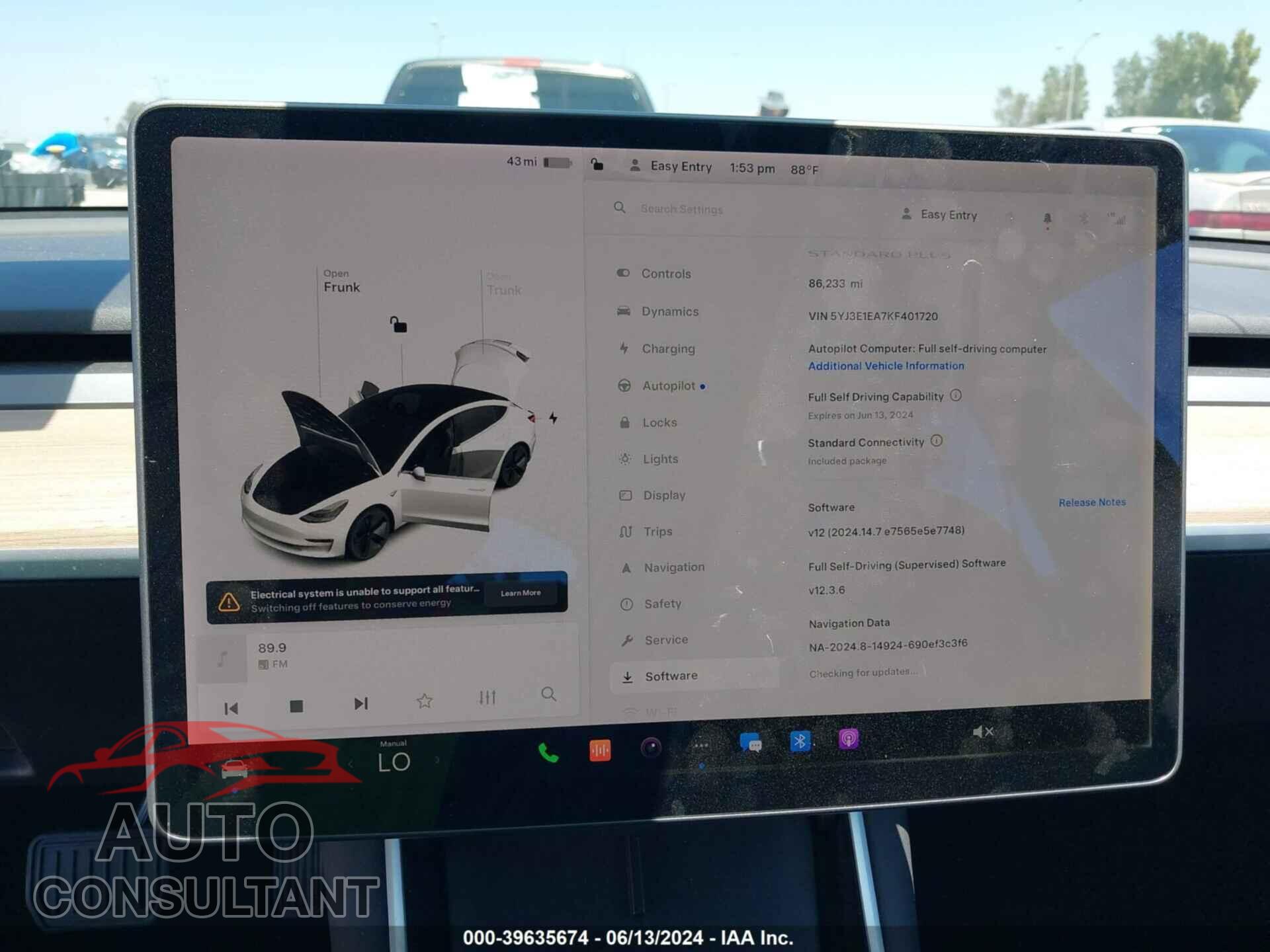TESLA MODEL 3 2019 - 5YJ3E1EA7KF401720
