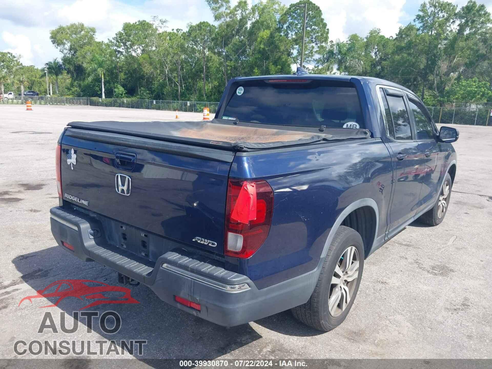 HONDA RIDGELINE 2017 - 5FPYK3F4XHB004876