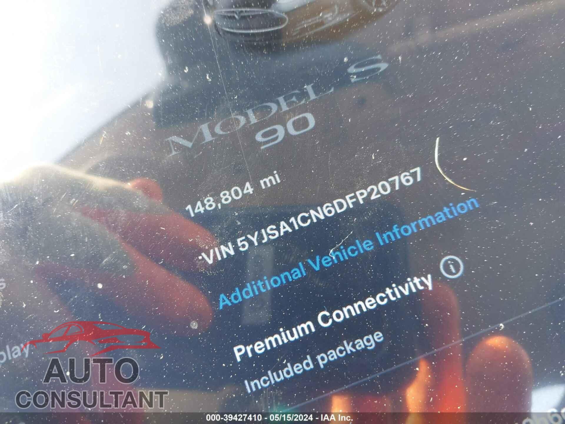 TESLA MODEL S 2013 - 5YJSA1CN6DFP20767