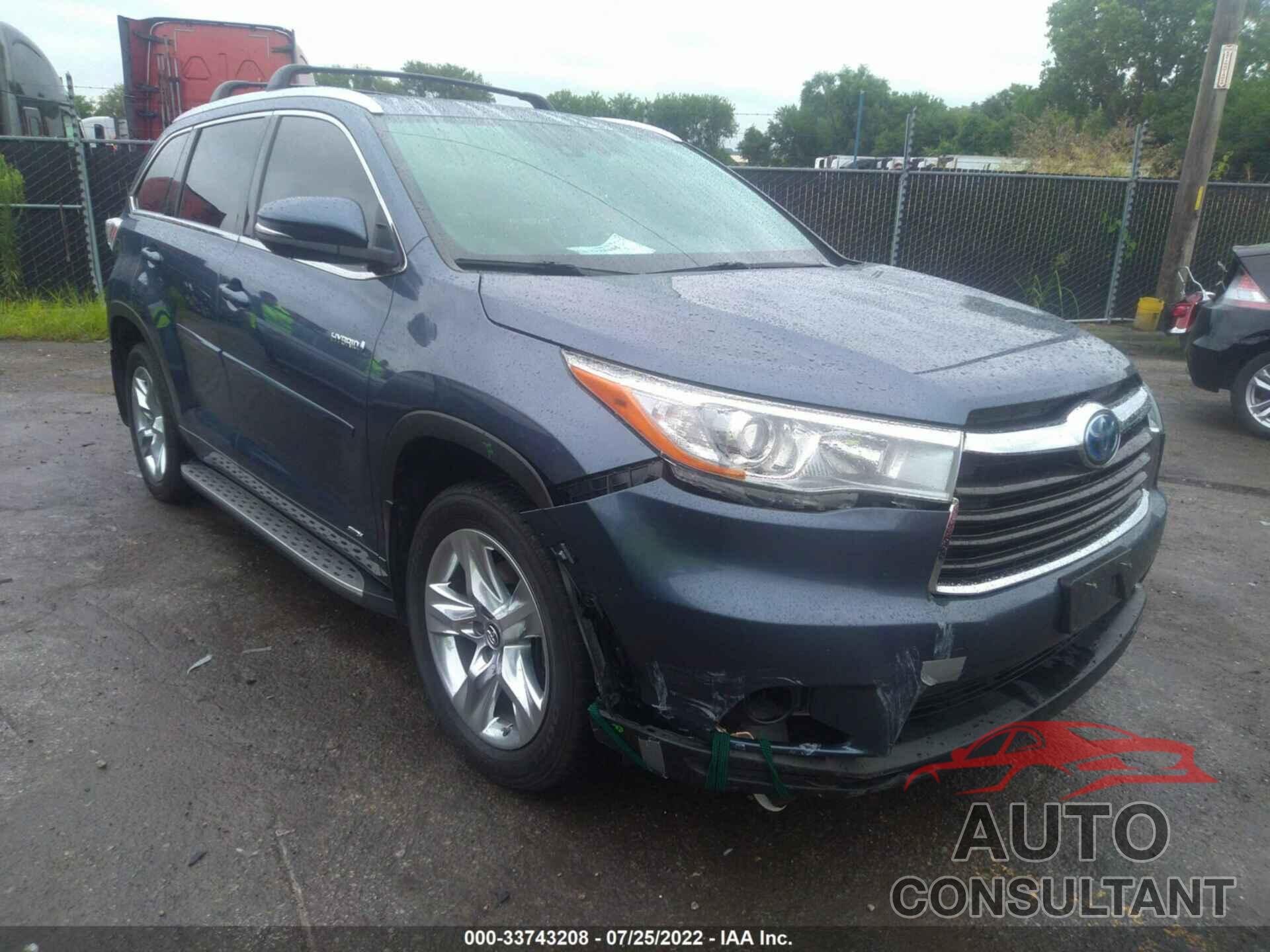 TOYOTA HIGHLANDER HYBRID 2016 - 5TDDCRFH7GS019792