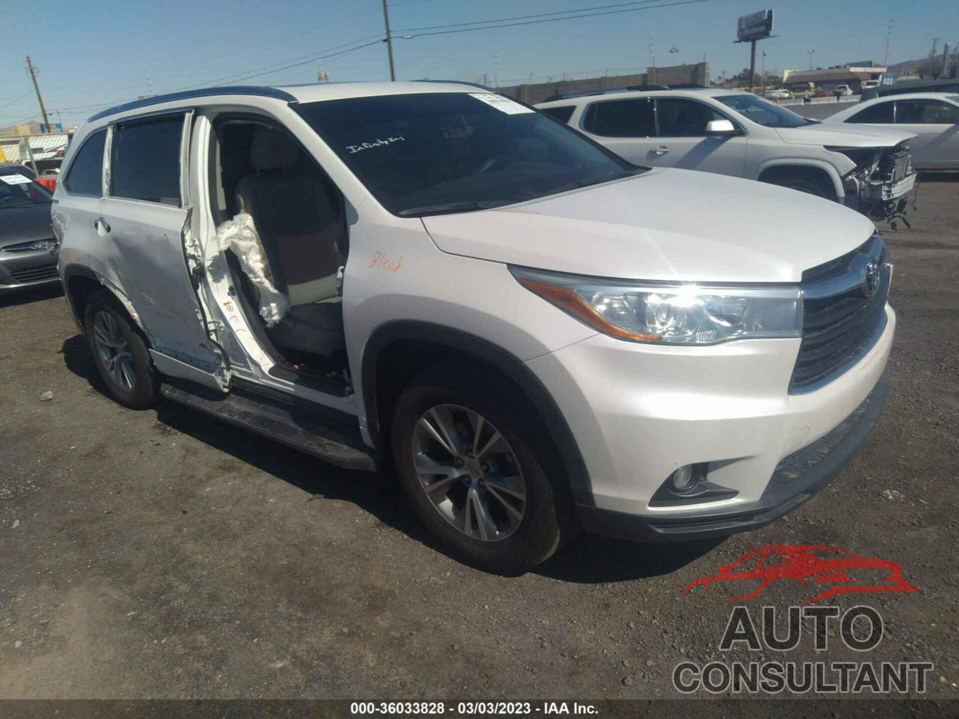 TOYOTA HIGHLANDER 2015 - 5TDKKRFH2FS117525