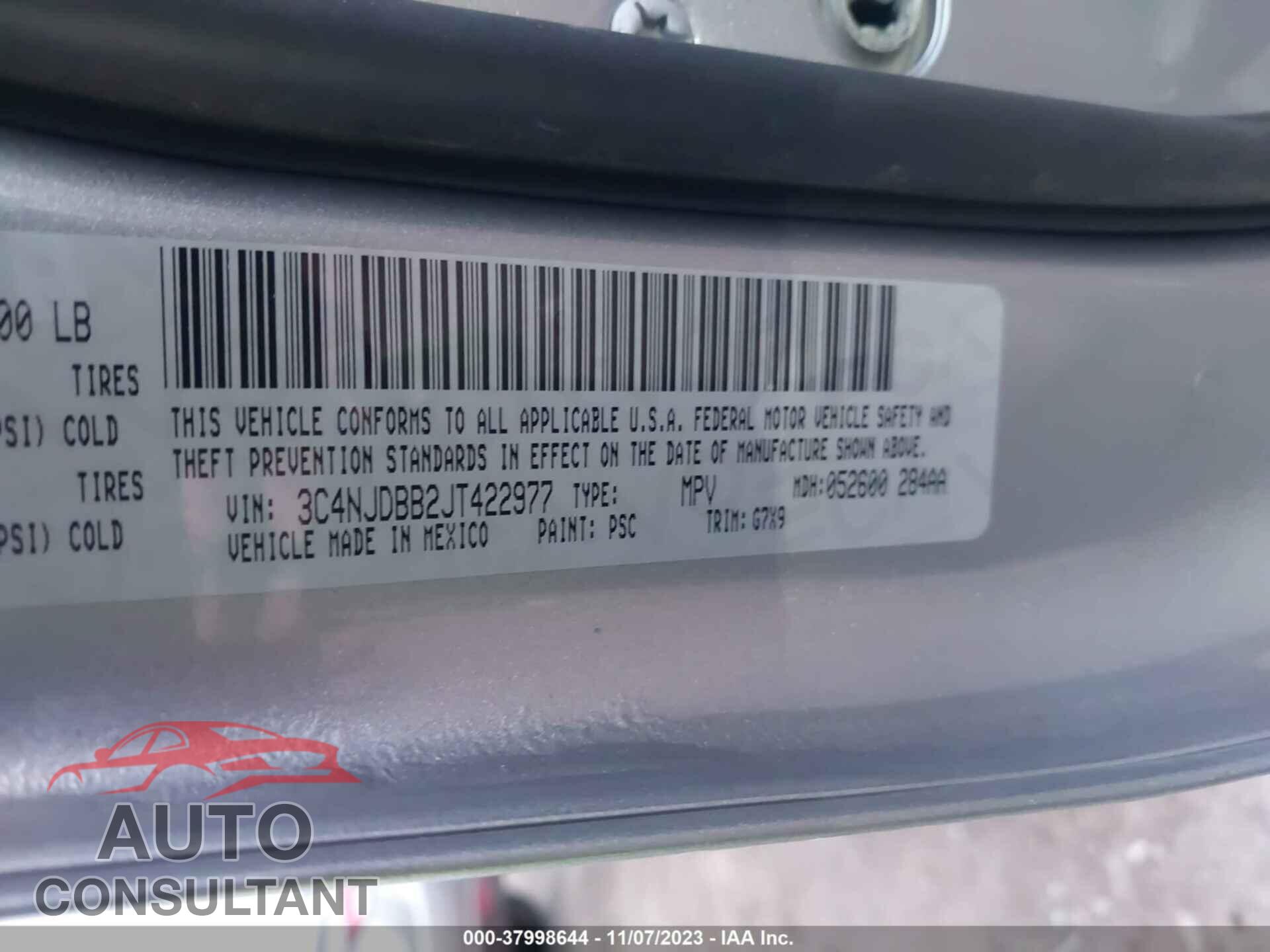 JEEP COMPASS 2018 - 3C4NJDBB2JT422977