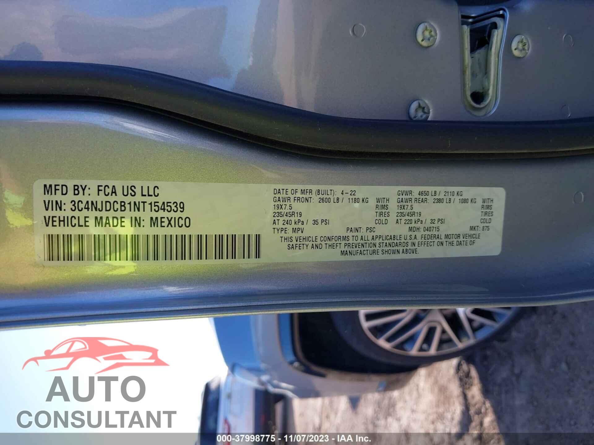 JEEP COMPASS 2022 - 3C4NJDCB1NT154539
