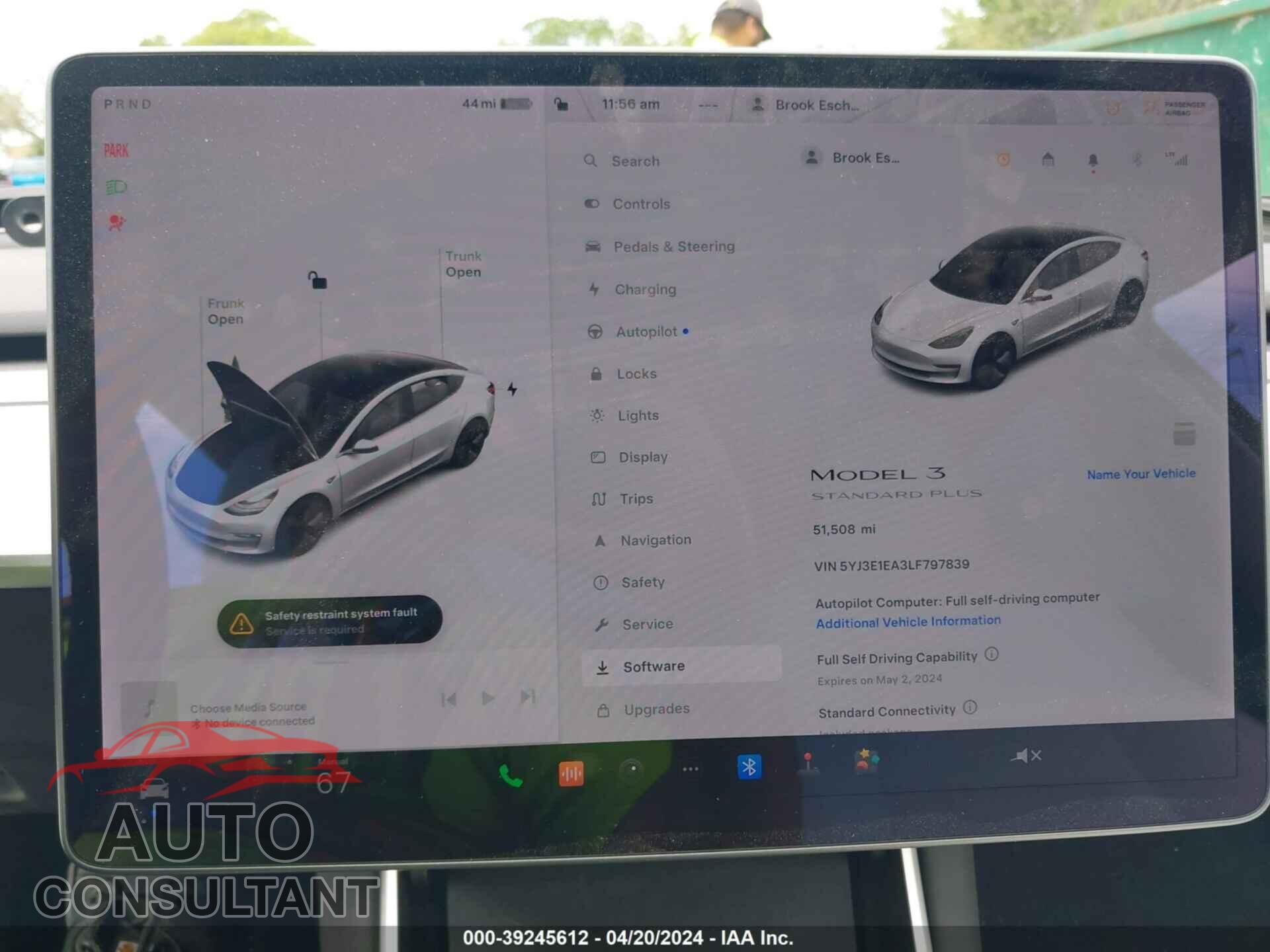 TESLA MODEL 3 2020 - 5YJ3E1EA3LF797839
