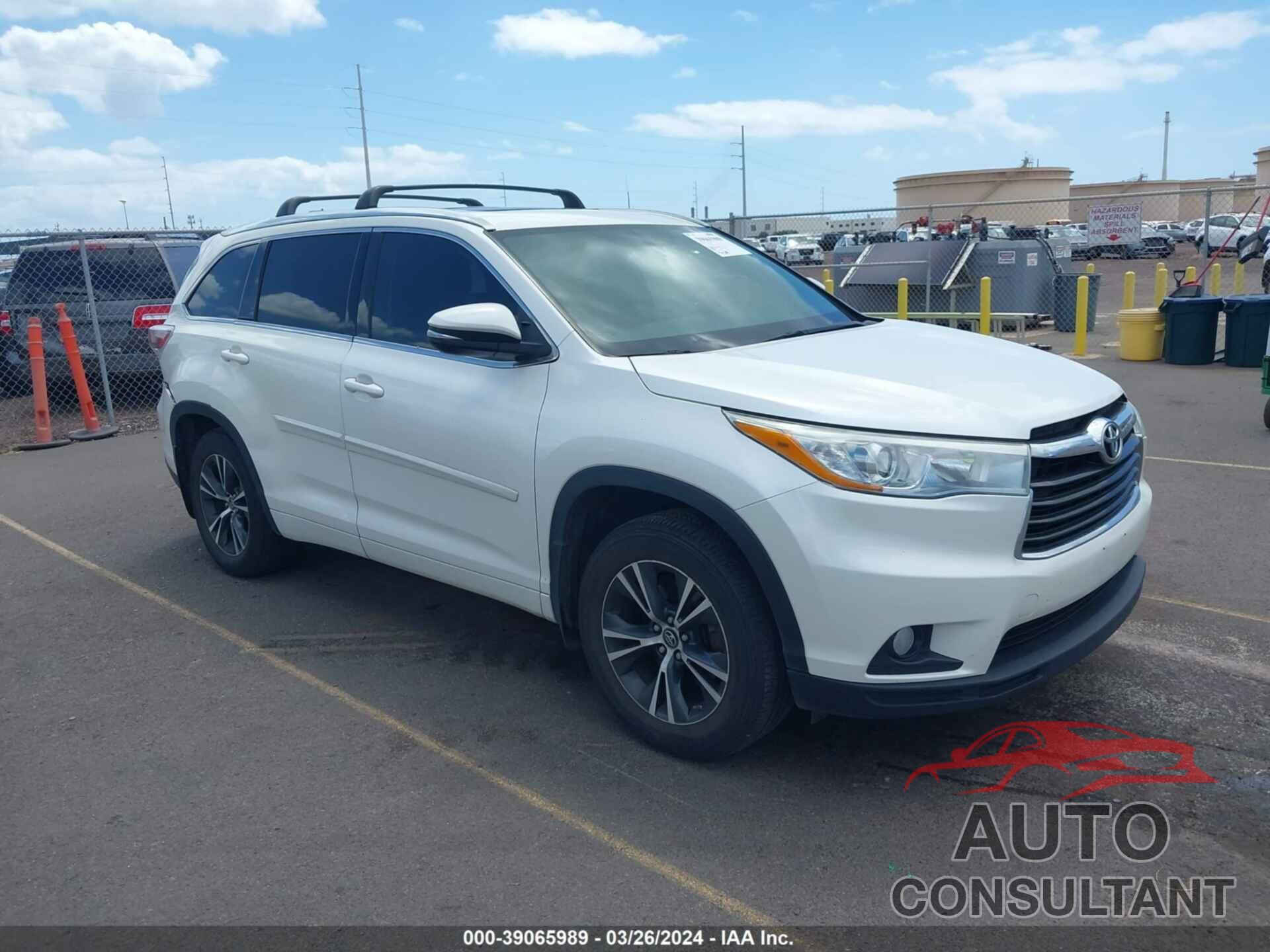 TOYOTA HIGHLANDER 2016 - 5TDJKRFH8GS353674