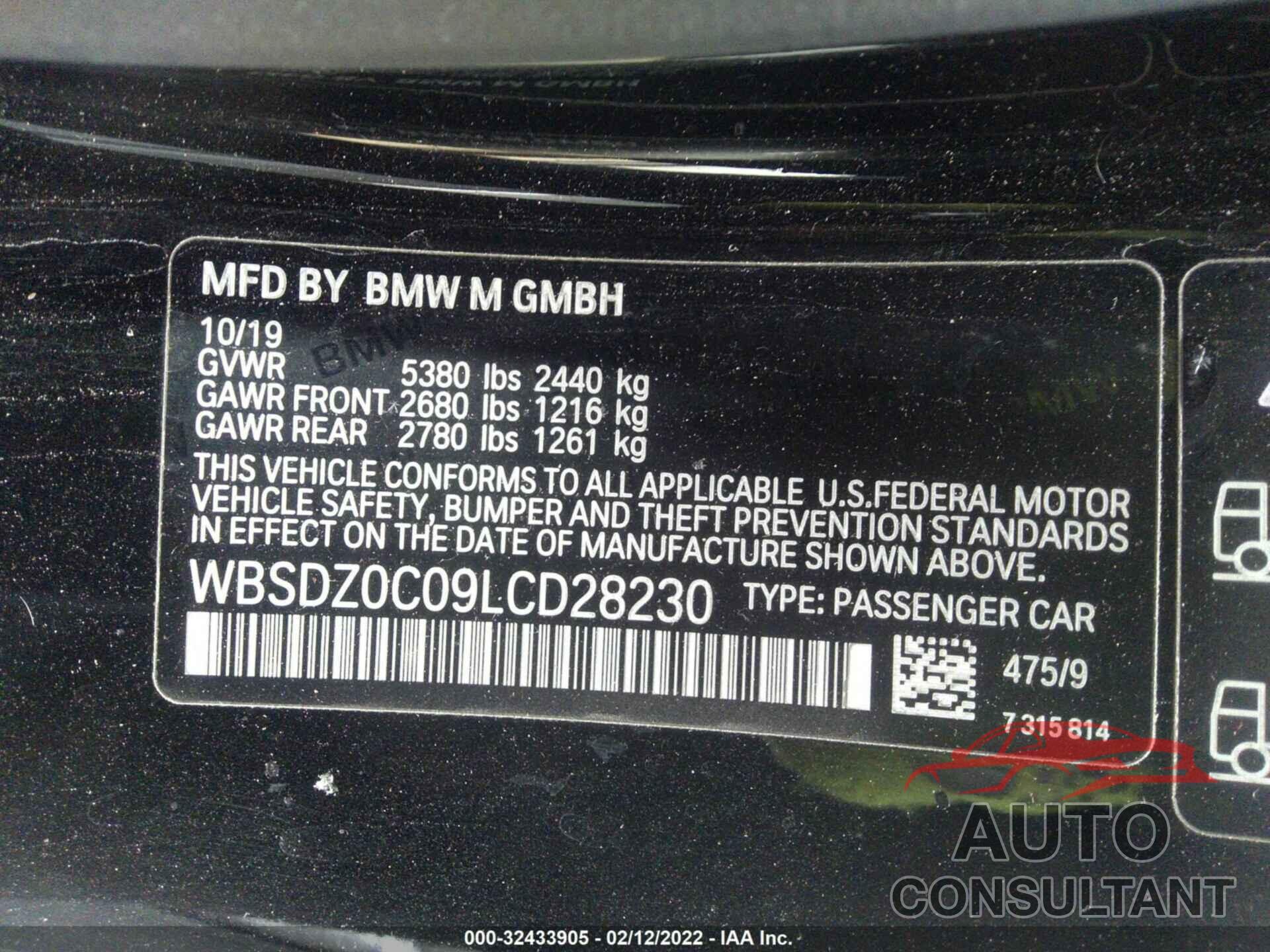 BMW M8 2020 - WBSDZ0C09LCD28230