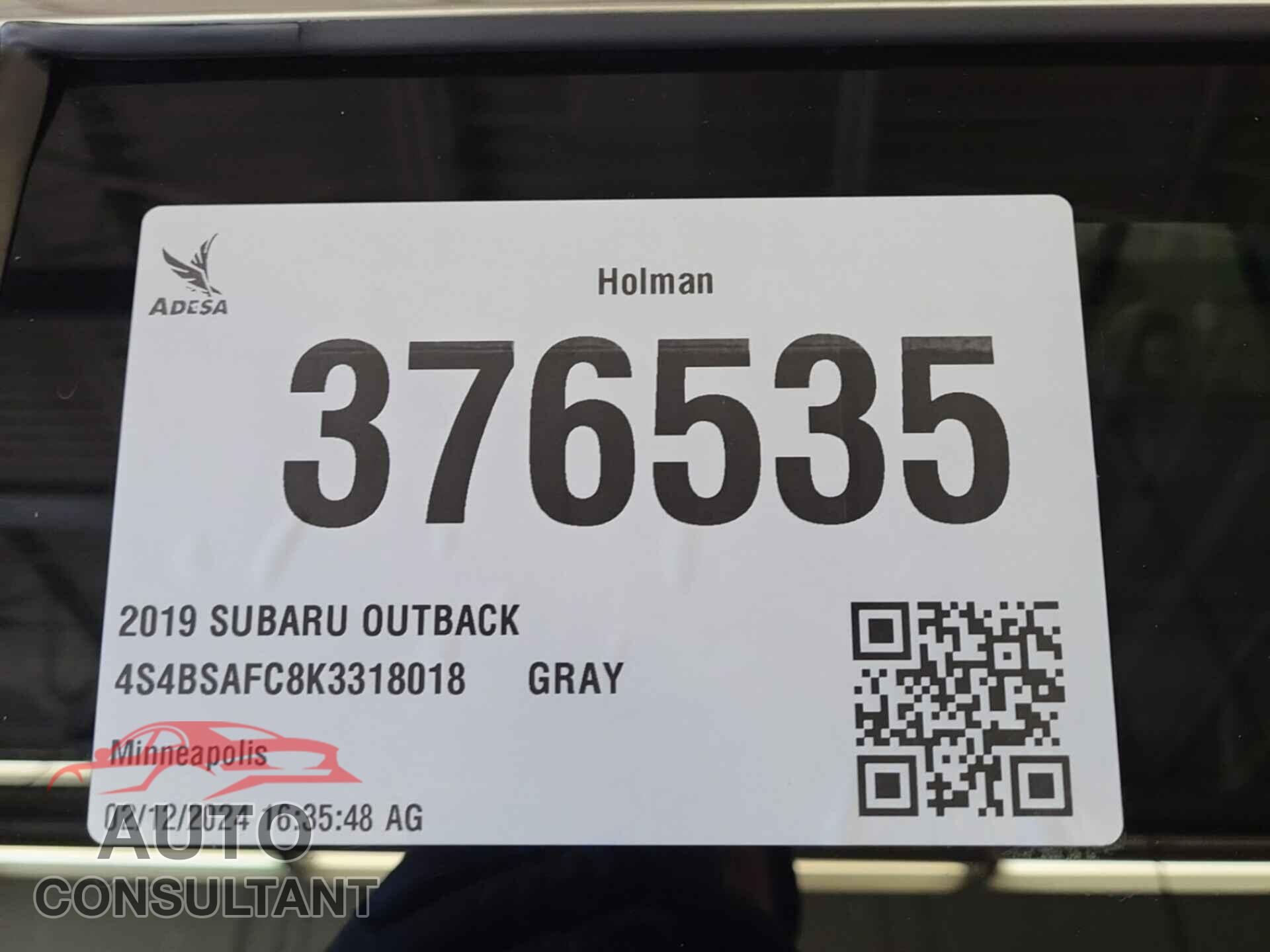 SUBARU OUTBACK 2019 - 4S4BSAFC8K3318018