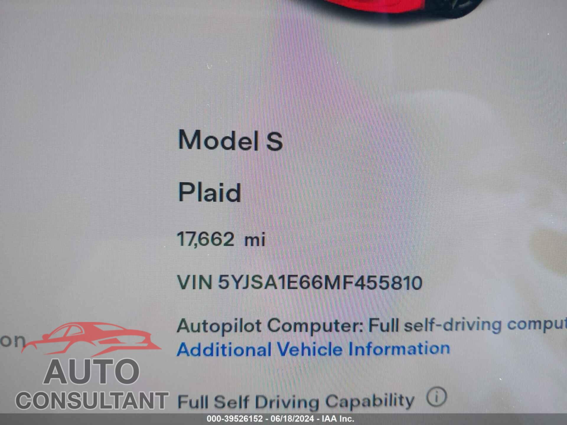 TESLA MODEL S 2021 - 5YJSA1E66MF455810