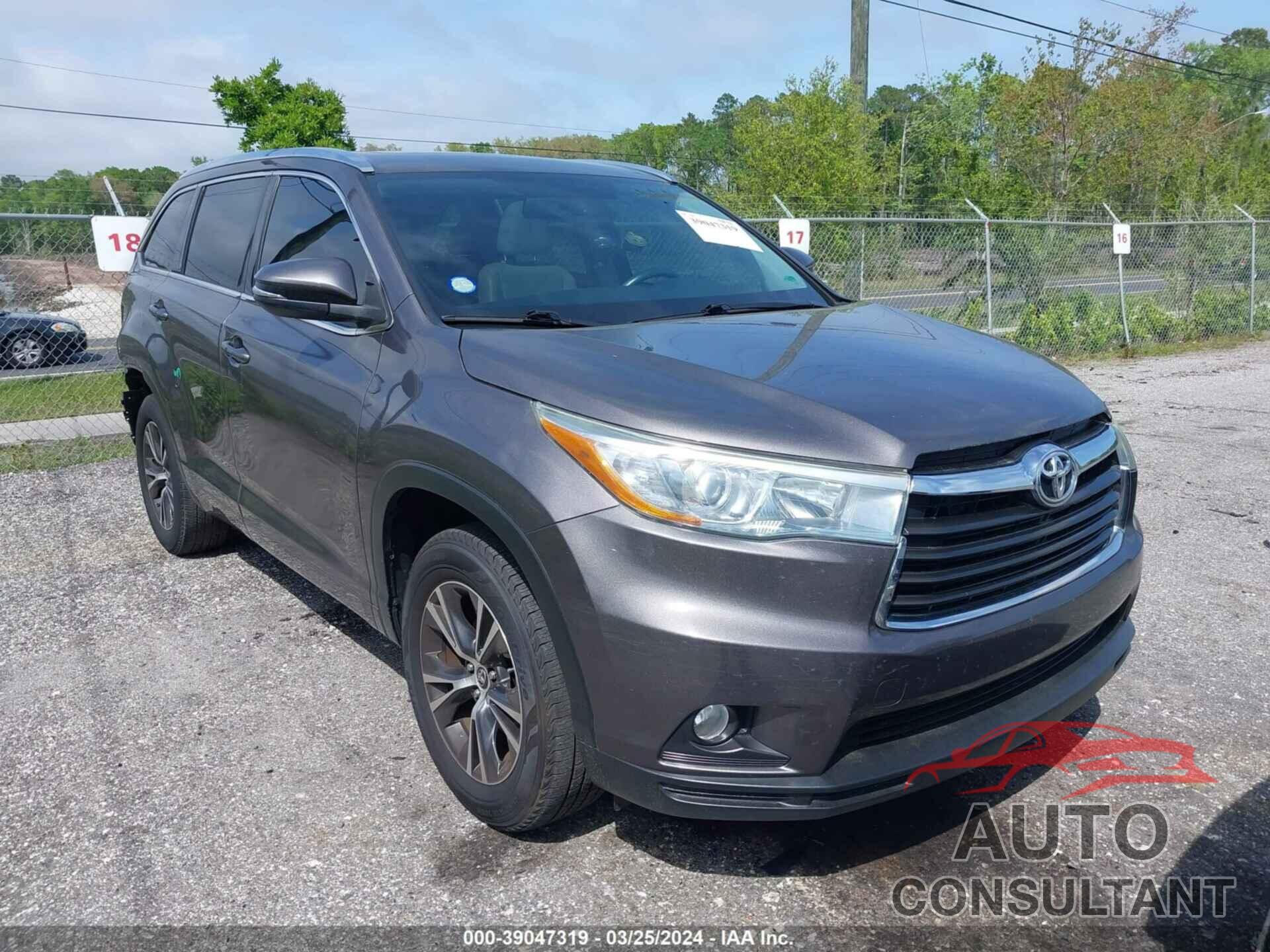 TOYOTA HIGHLANDER 2016 - 5TDKKRFHXGS128080