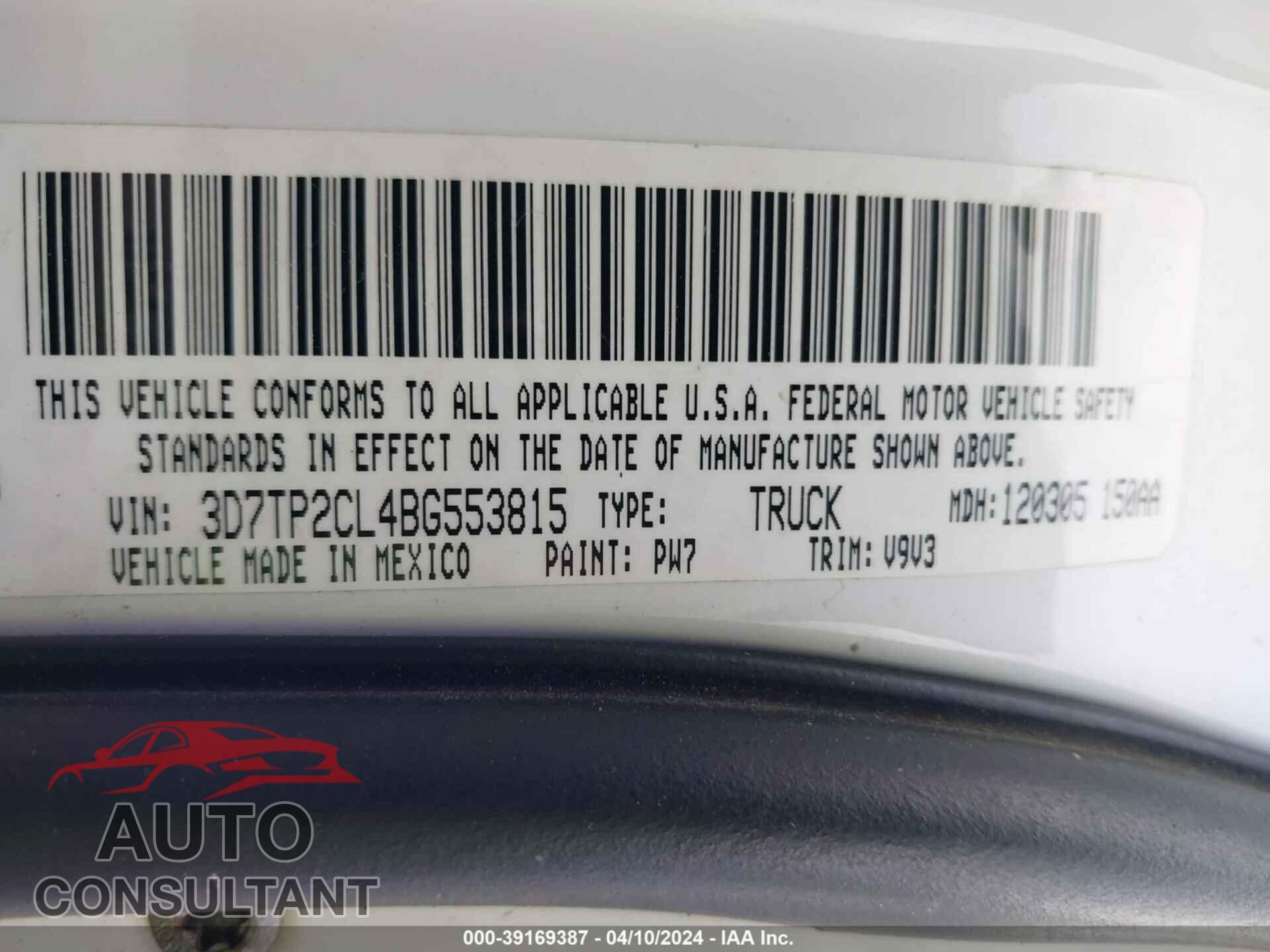 RAM RAM 2500 2011 - 3D7TP2CL4BG553815
