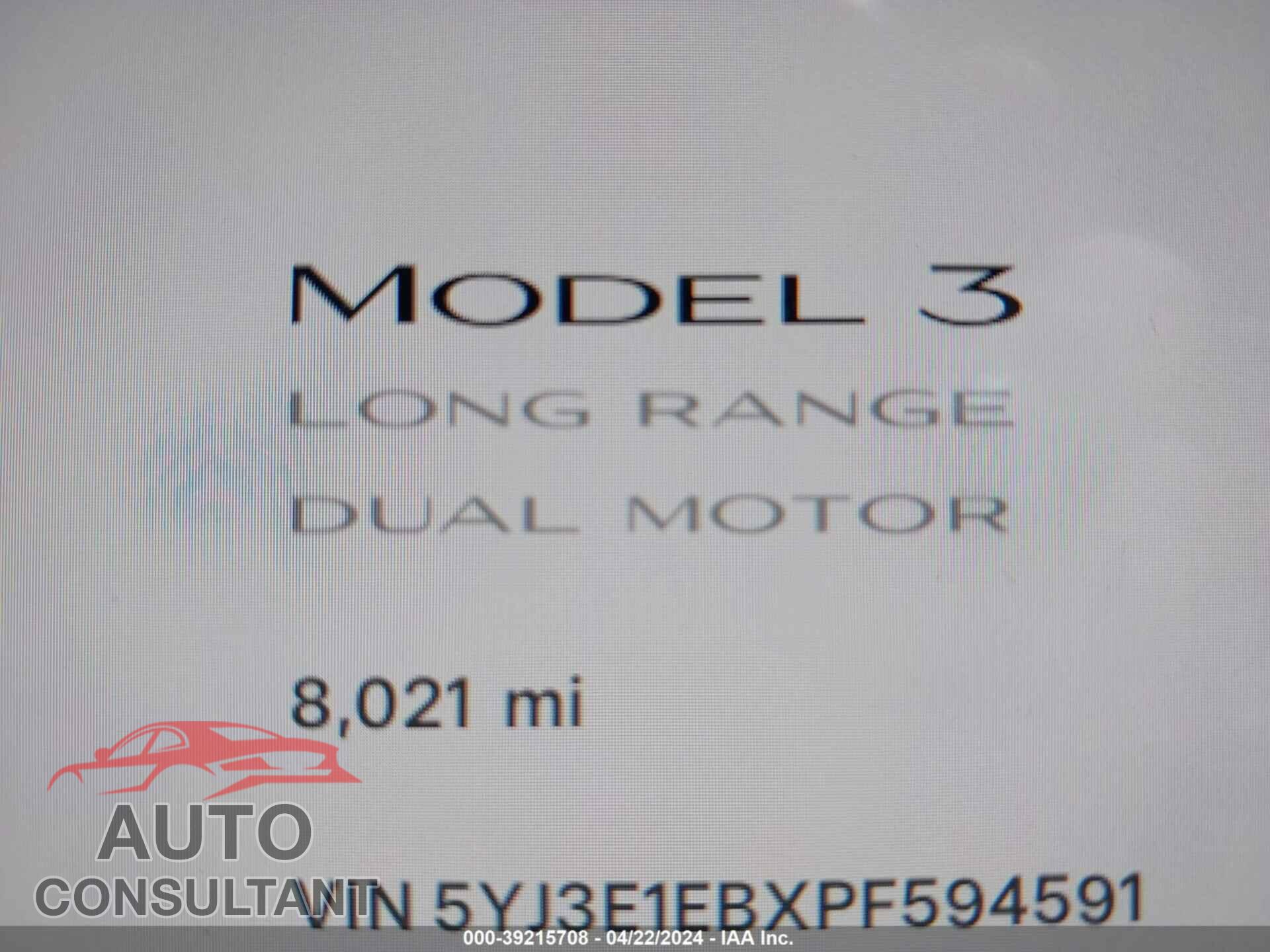 TESLA MODEL 3 2023 - 5YJ3E1EBXPF594591