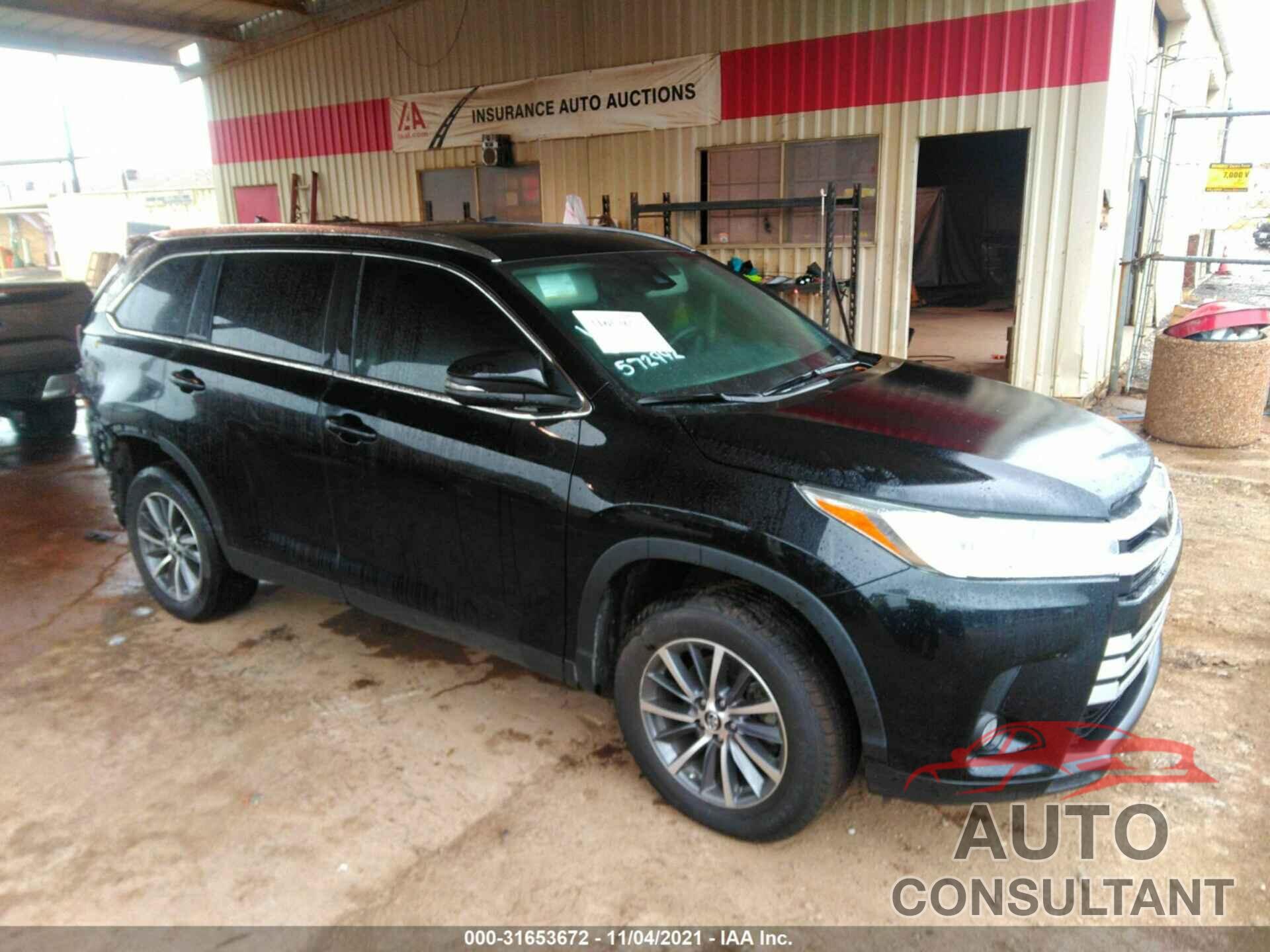 TOYOTA HIGHLANDER 2019 - 5TDKZRFH5KS572942