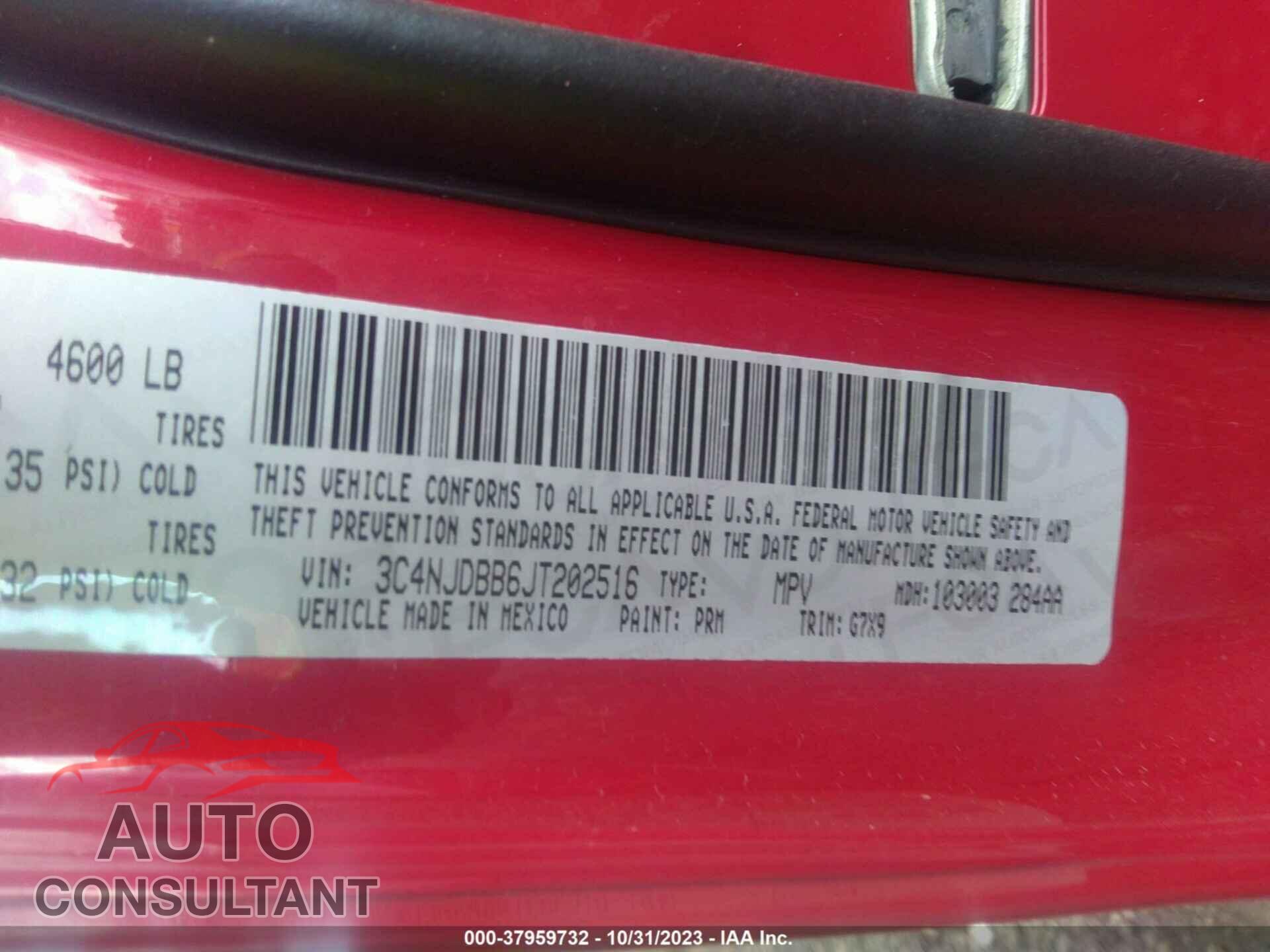 JEEP COMPASS 2018 - 3C4NJDBB6JT202516