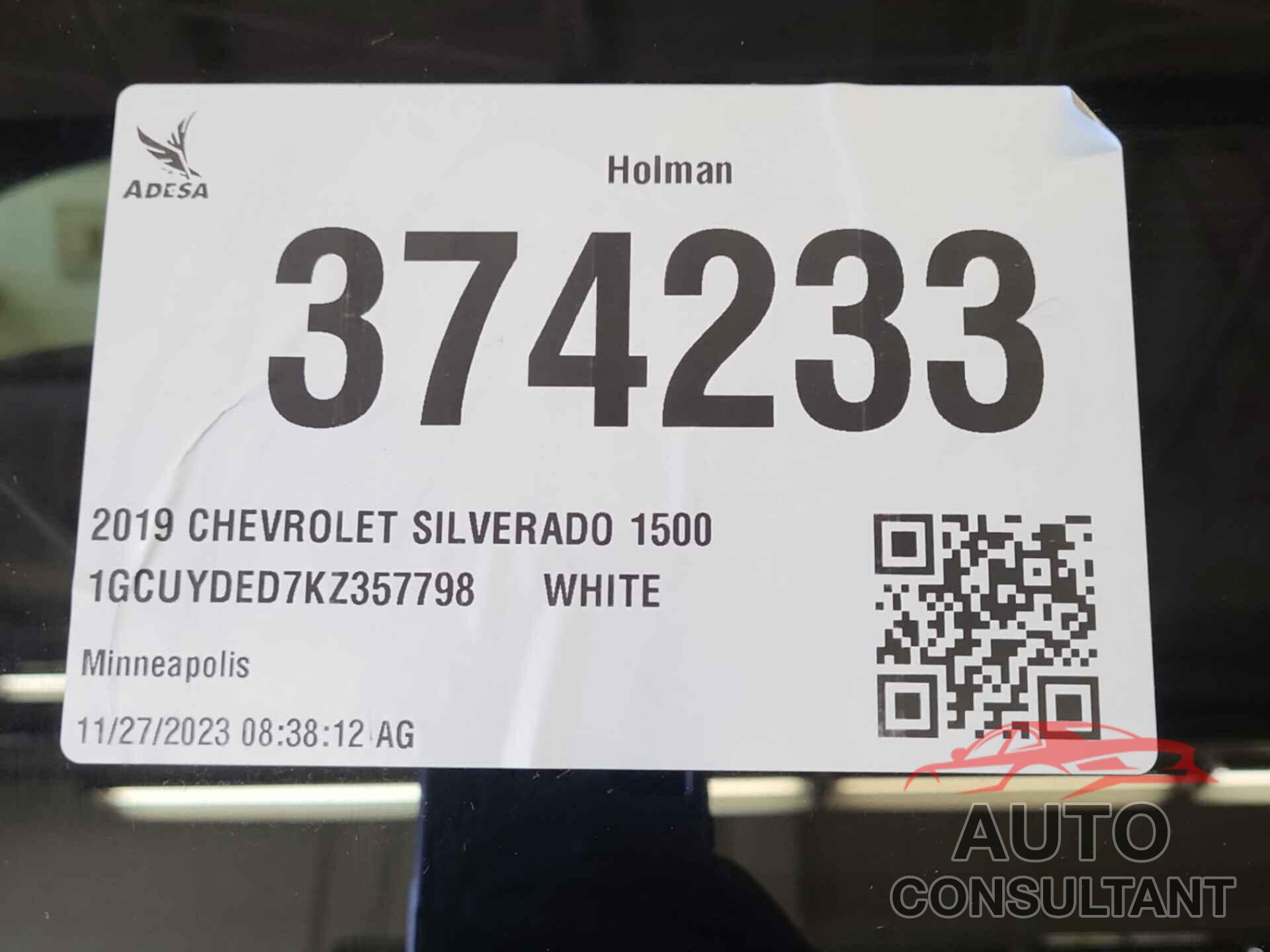 CHEVROLET SILVERADO 2019 - 1GCUYDED7KZ357798