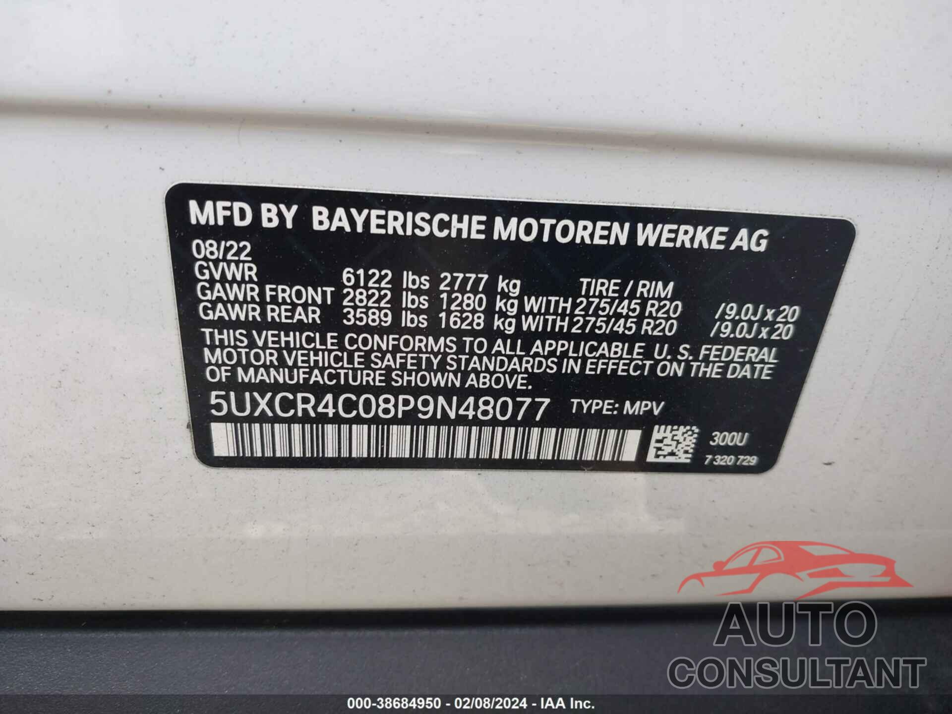 BMW X5 2023 - 5UXCR4C08P9N48077