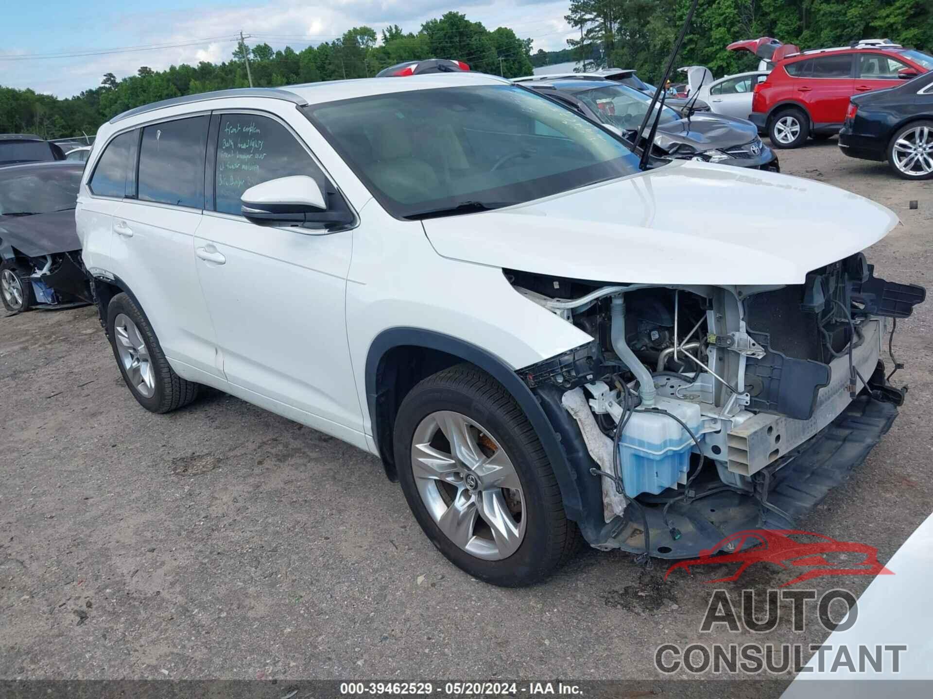 TOYOTA HIGHLANDER 2017 - 5TDYZRFH4HS189965