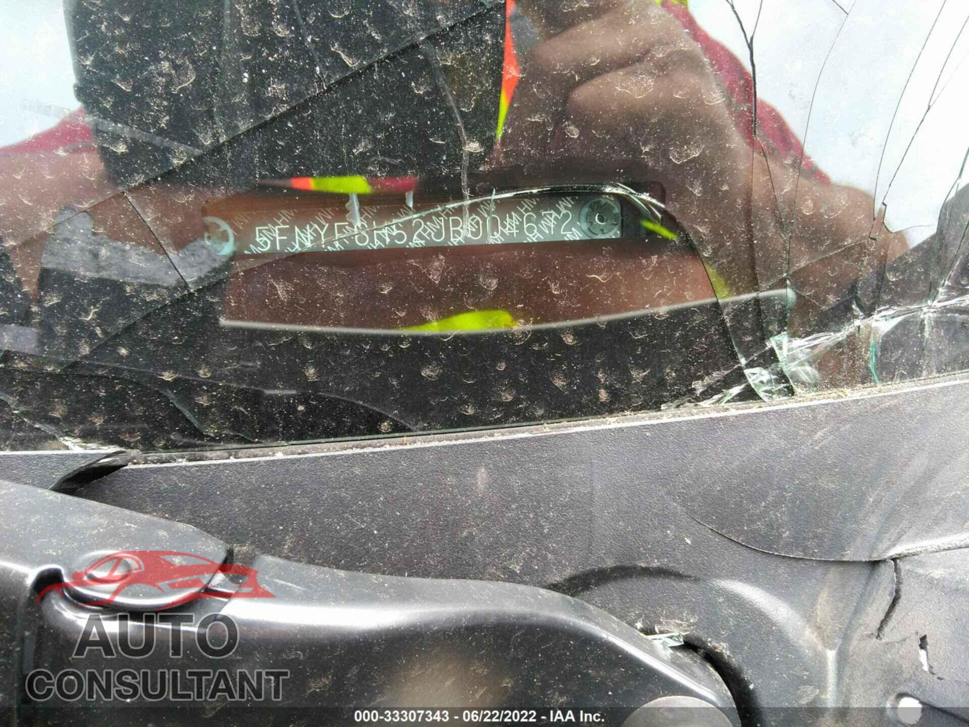 HONDA PILOT 2018 - 5FNYF6H52JB004672
