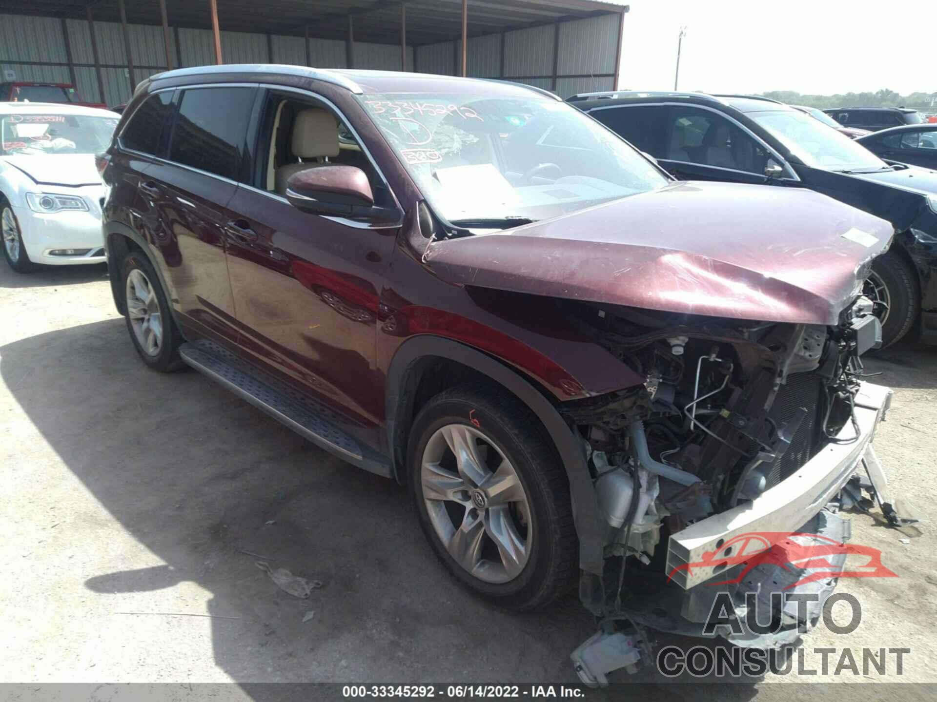 TOYOTA HIGHLANDER 2016 - 5TDDKRFH1GS227458